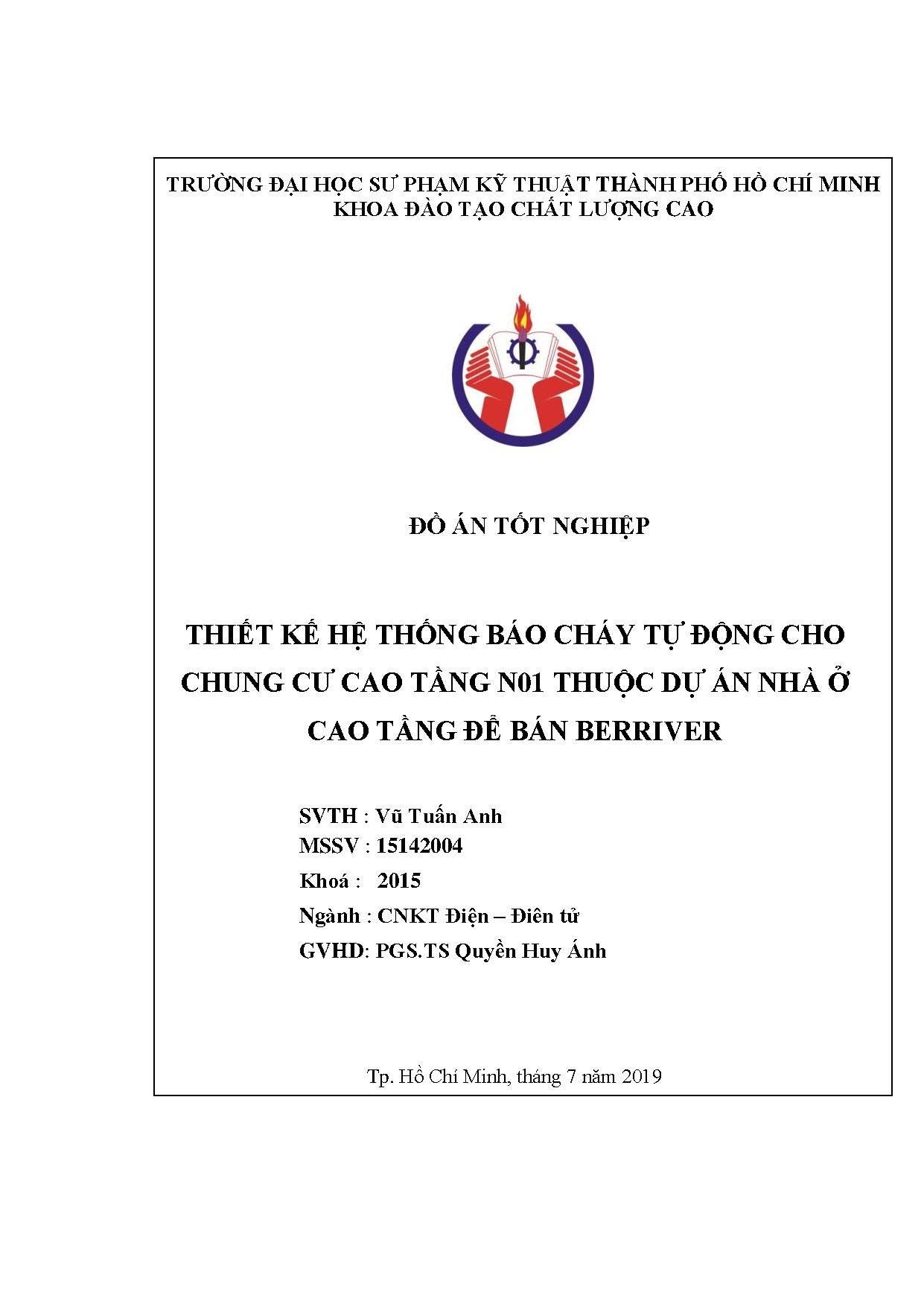 Đồ án tốt nghiệp - Thiết kế hệ thống báo cháy tự động cho chung cư cao tầng N01 thuộc dự án NCTĐBB