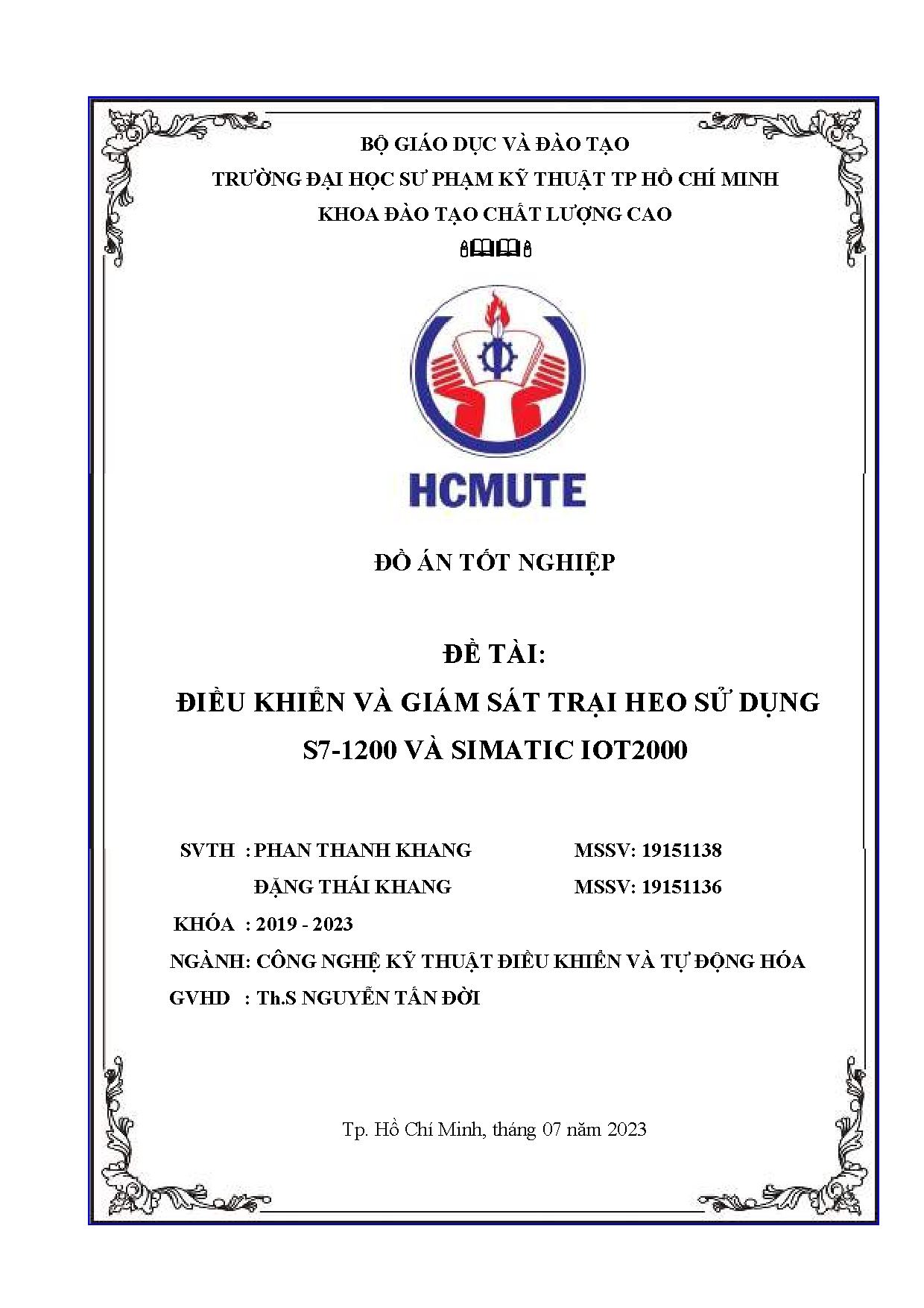 Đồ án tốt nghiệp - Điều khiển và giám sát trại heo sử dụng S7-1200 và simatic IOT2000