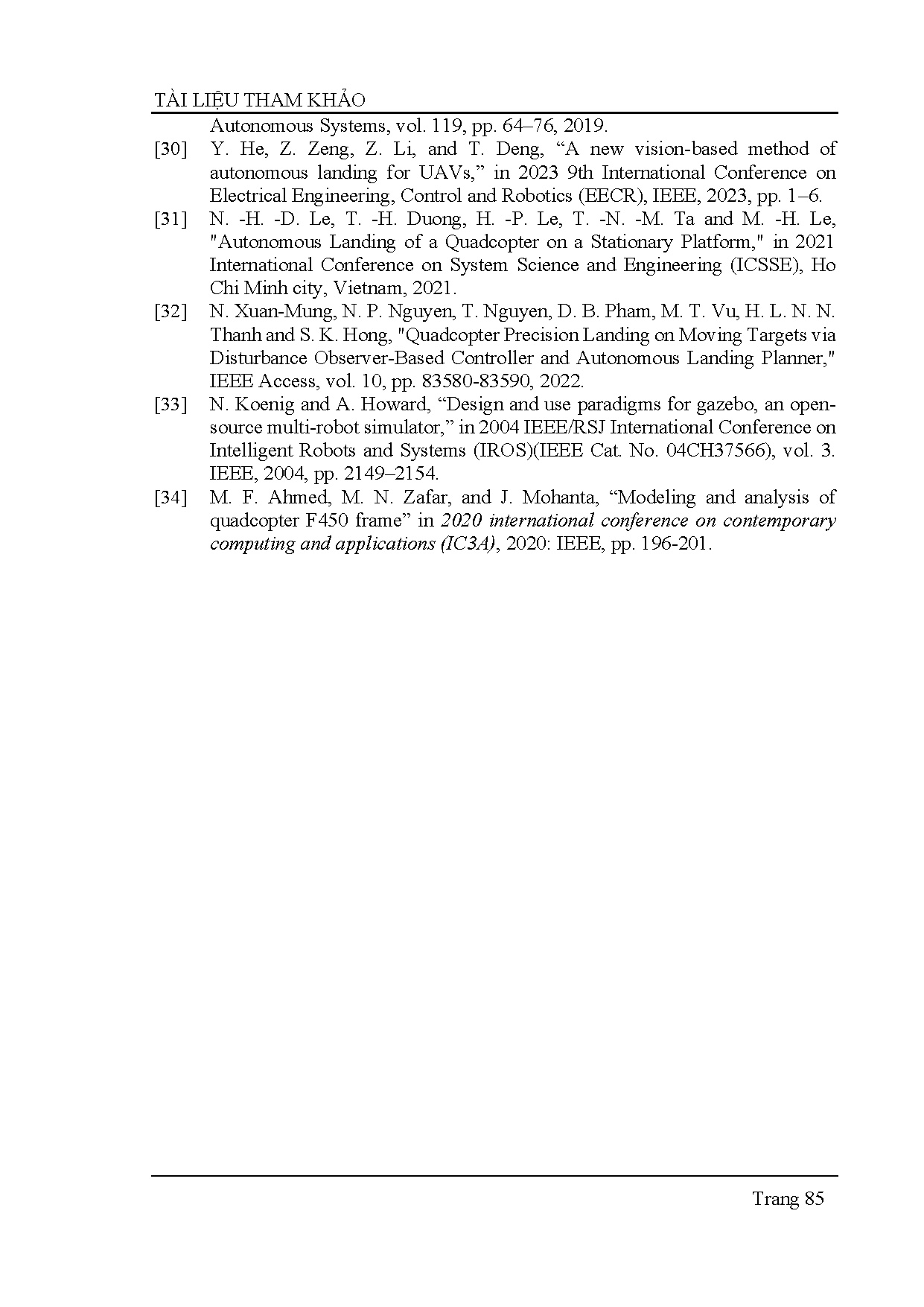 Đồ án tốt nghiệp - Nghiên cứu, thiết kế và thi công mô hình Quadcopter tự hành ứng dụng xử lý ẢTGHTĐ - Trang 102