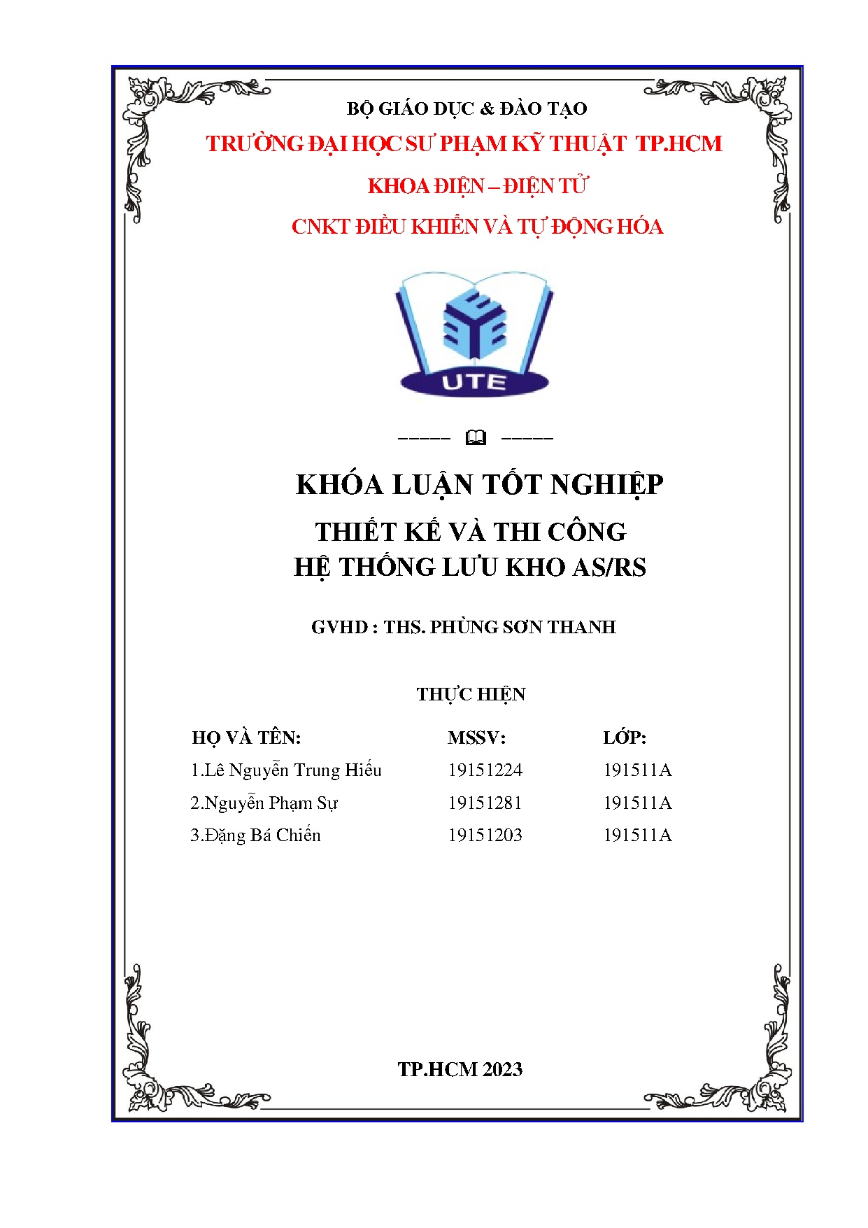Đồ án tốt nghiệp - Thiết kế và thi công hệ thống lưu kho AS/RS