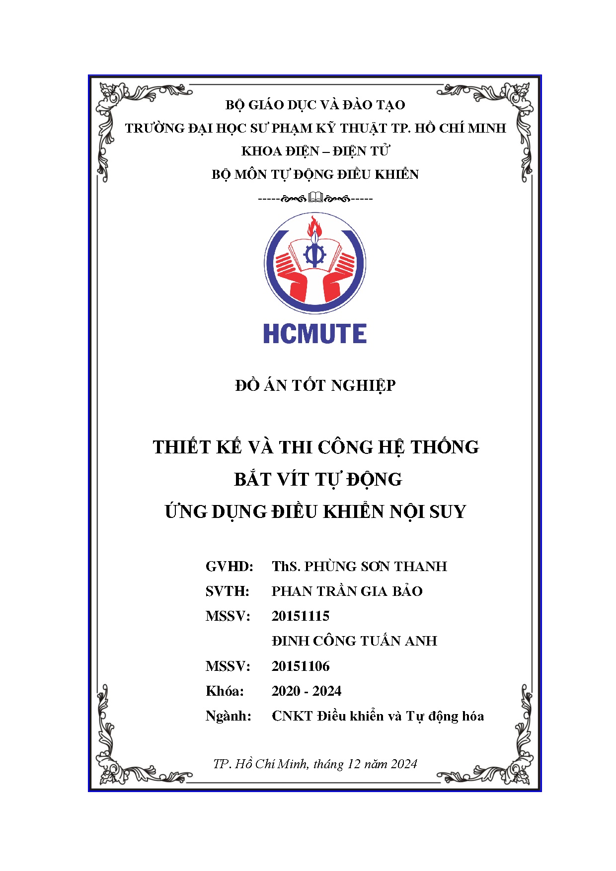 Đồ án tốt nghiệp - Thiết kế và thi công hệ thống bắt vít tự động ứng dụng điều khiển nội suy