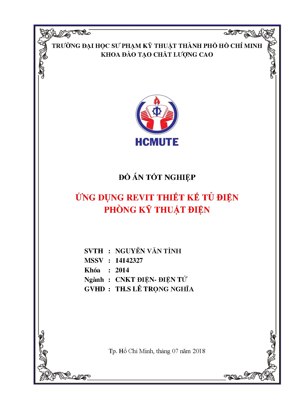 Đồ án tốt nghiệp - Ứng dụng Revit thiết kế tủ điện phòng kỹ thuật điện