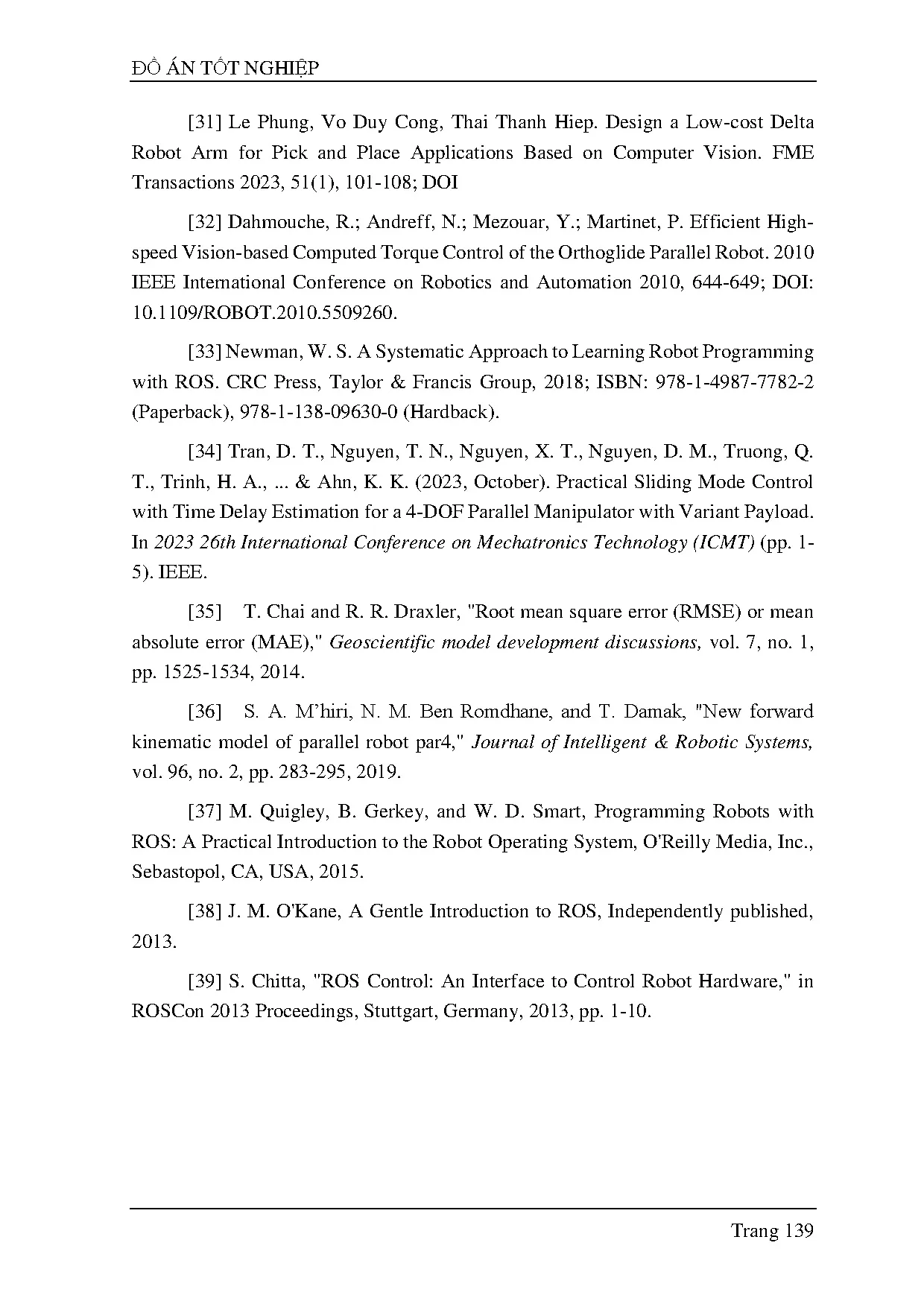Đồ án tốt nghiệp - Thiết kế bộ điều khiển vị trí cho robot song song 4 bậc tự do - Trang 163
