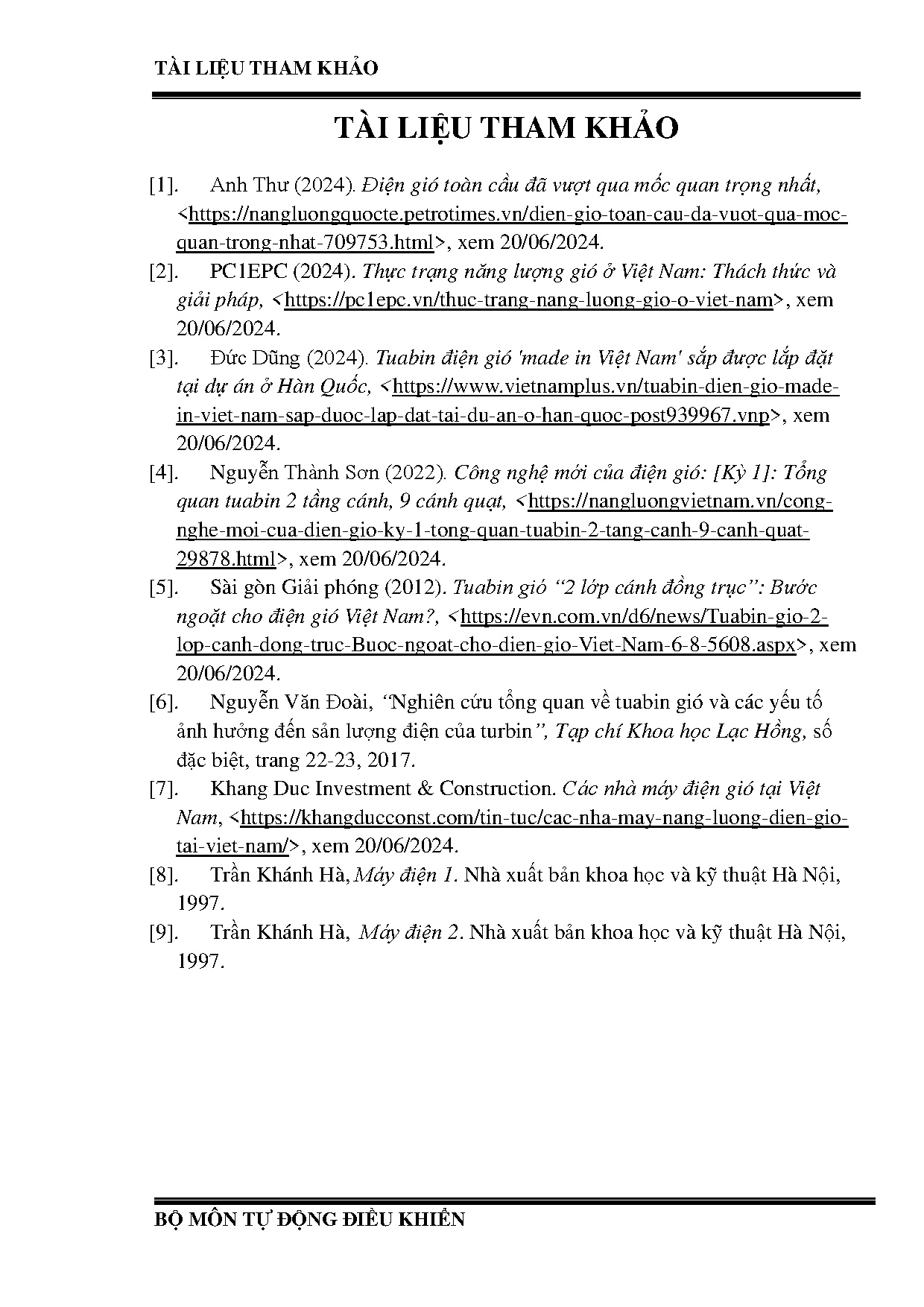 Đồ án tốt nghiệp - Khảo sát, thiết kế và thi công mô hình thí nghiệm gió 2 tầng cánh - Trang 99