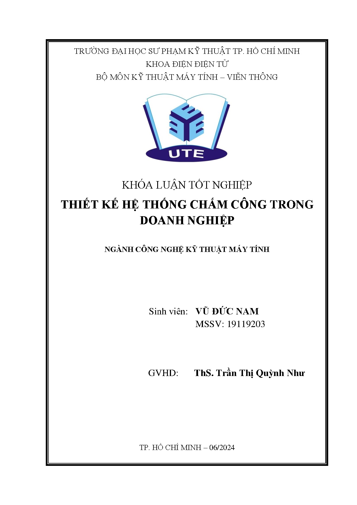 Đồ án tốt nghiệp - Thiết kế hệ thống chấm công trong doanh nghiệp