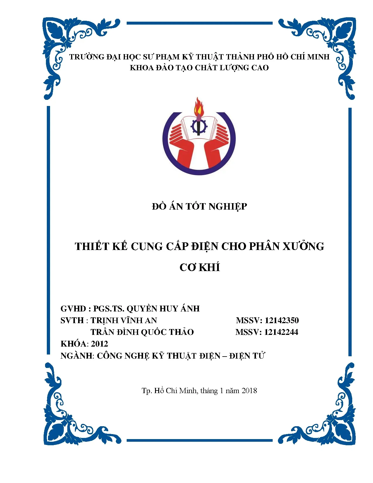 Đồ án tốt nghiệp - Thiết kế cung cấp điện cho phân xưởng cơ khí