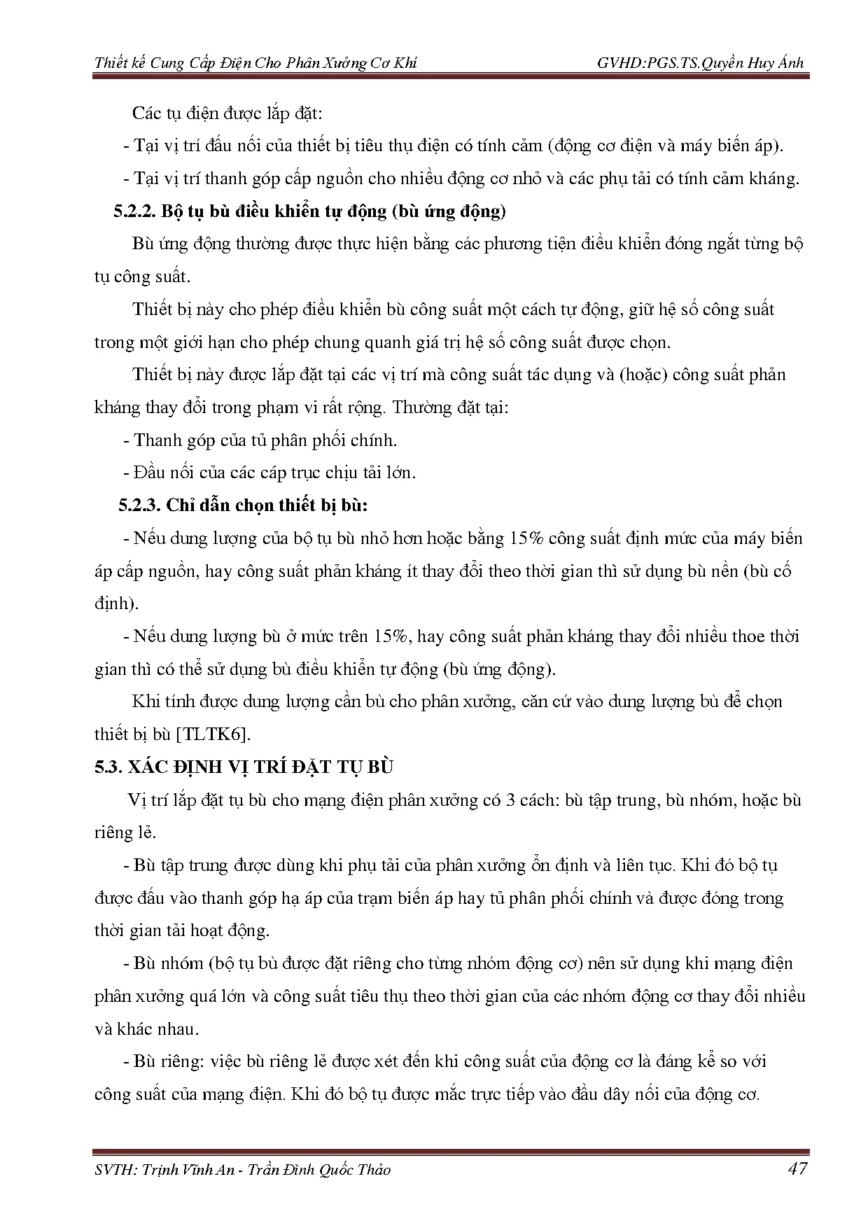 Đồ án tốt nghiệp - Thiết kế cung cấp điện cho phân xưởng cơ khí - Trang 53