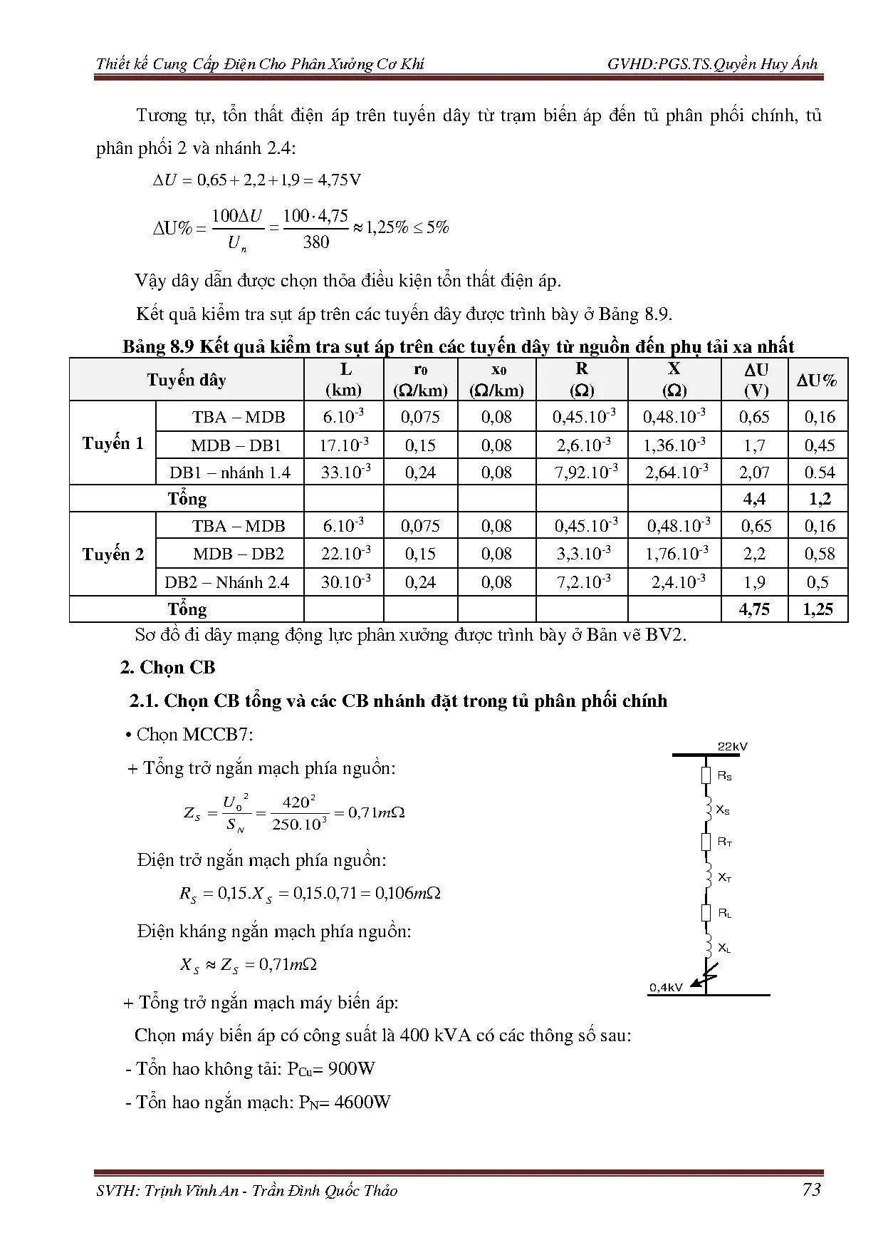 Đồ án tốt nghiệp - Thiết kế cung cấp điện cho phân xưởng cơ khí - Trang 79