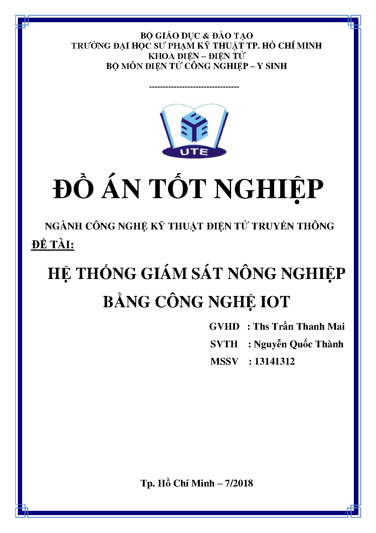 Đồ án tốt nghiệp - Hệ thống giám sát nông nghiệp bằng công nghệ IOT