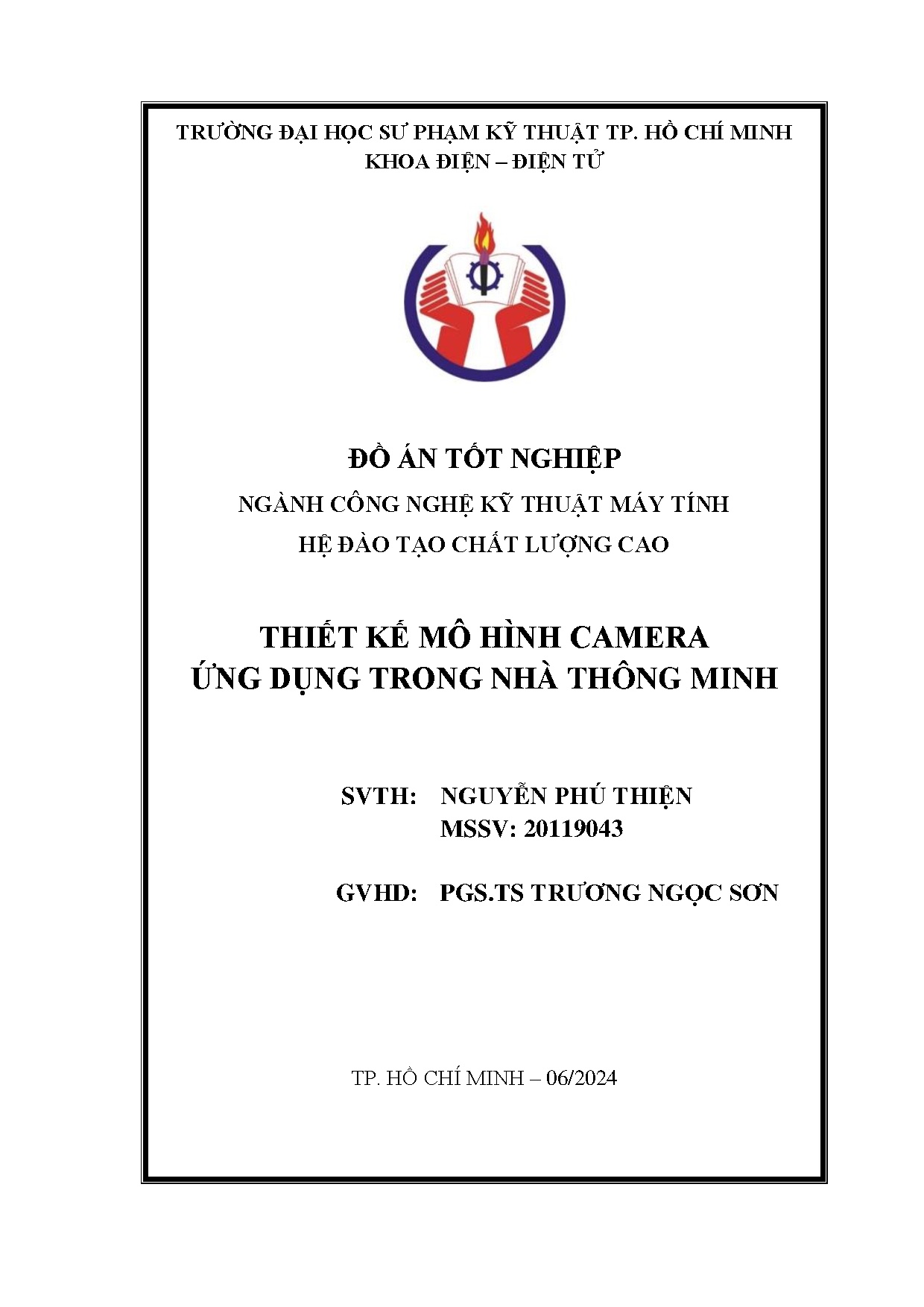 Đồ án tốt nghiệp - Thiết kế mô hình camera ứng dụng trong nhà thông minh