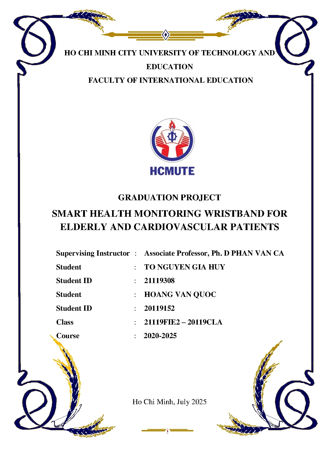 Đồ án tốt nghiệp - Smart health monitoring wrisband for elderly and cardiovascular patients. GPMCET