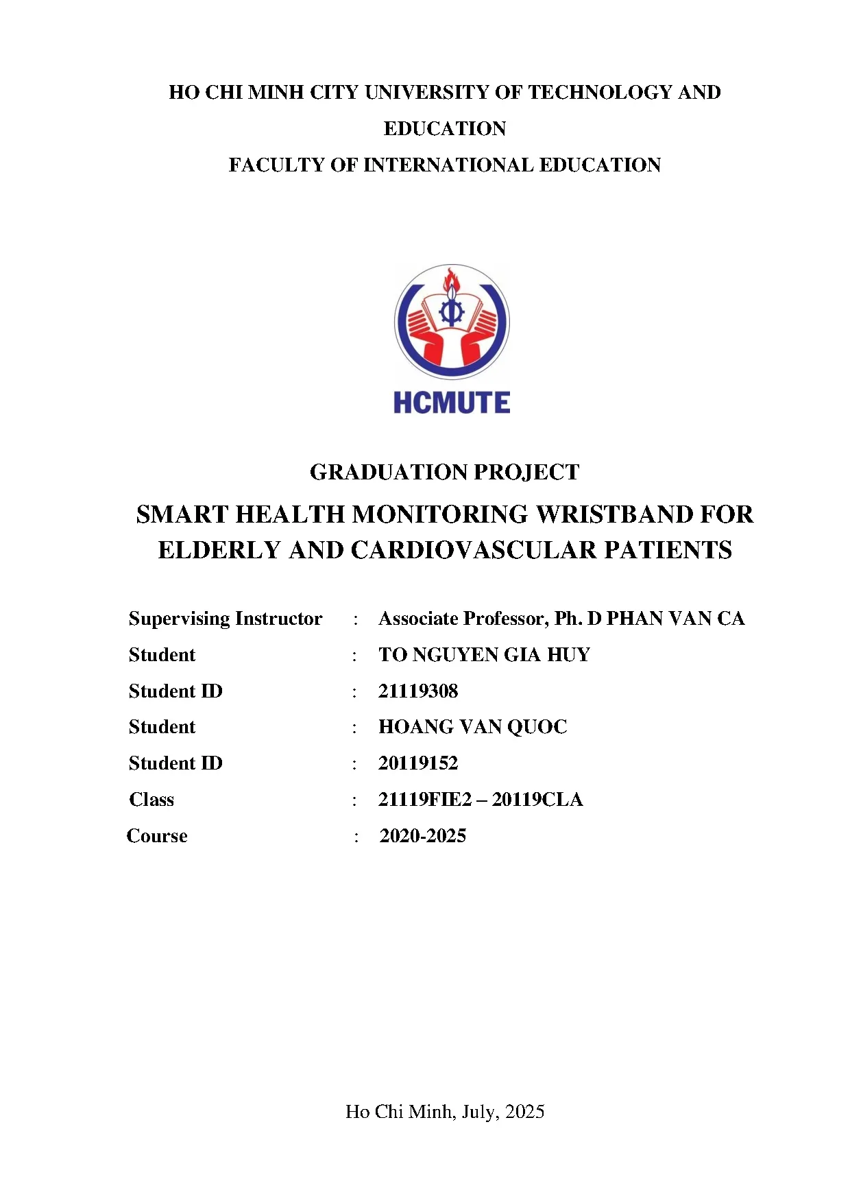 Đồ án tốt nghiệp - Smart health monitoring wrisband for elderly and cardiovascular patients. GPMCET - Trang 2