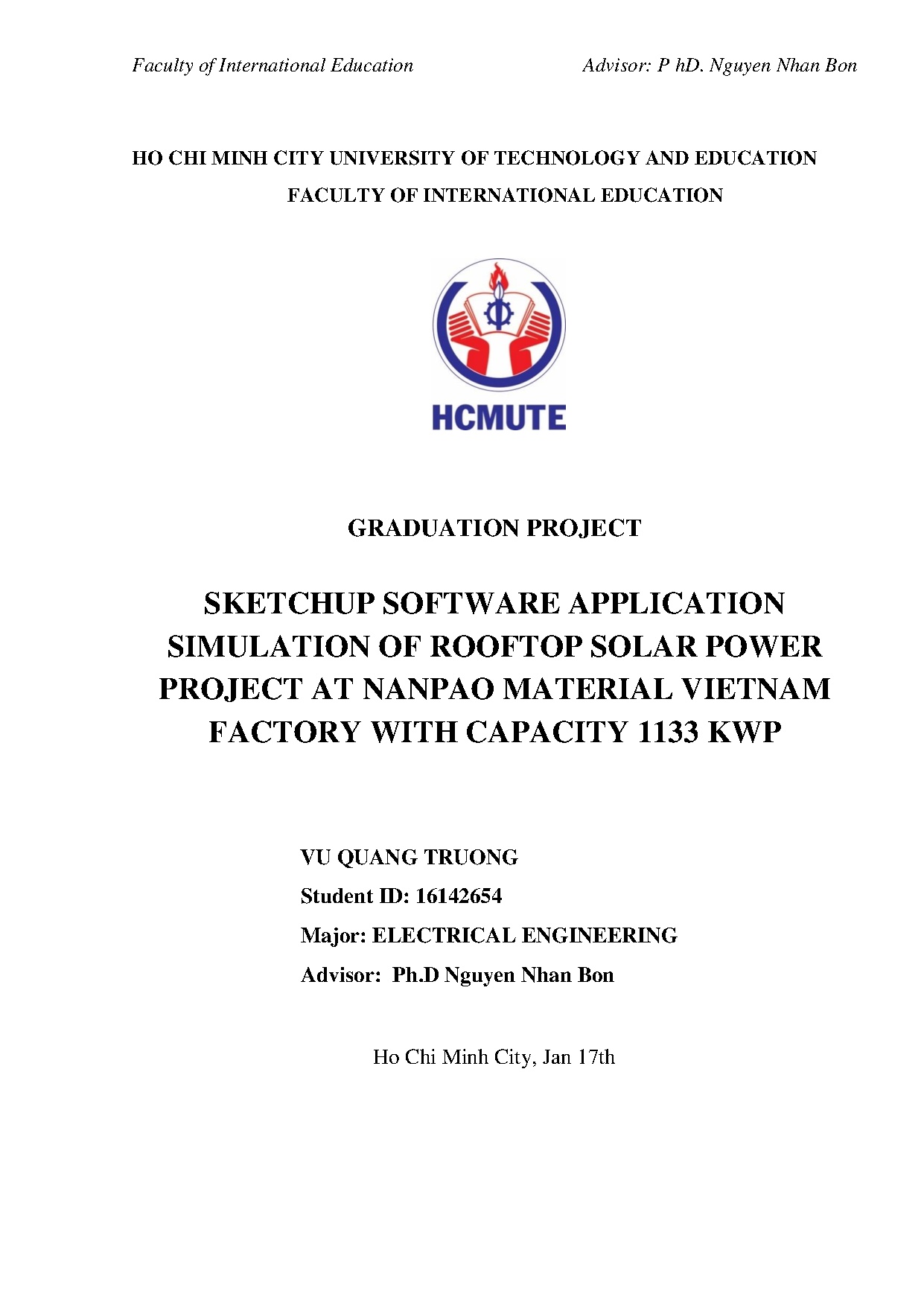 Đồ án tốt nghiệp - Sketchup software application simulation of rooftop solar power project ANMVFWC 1