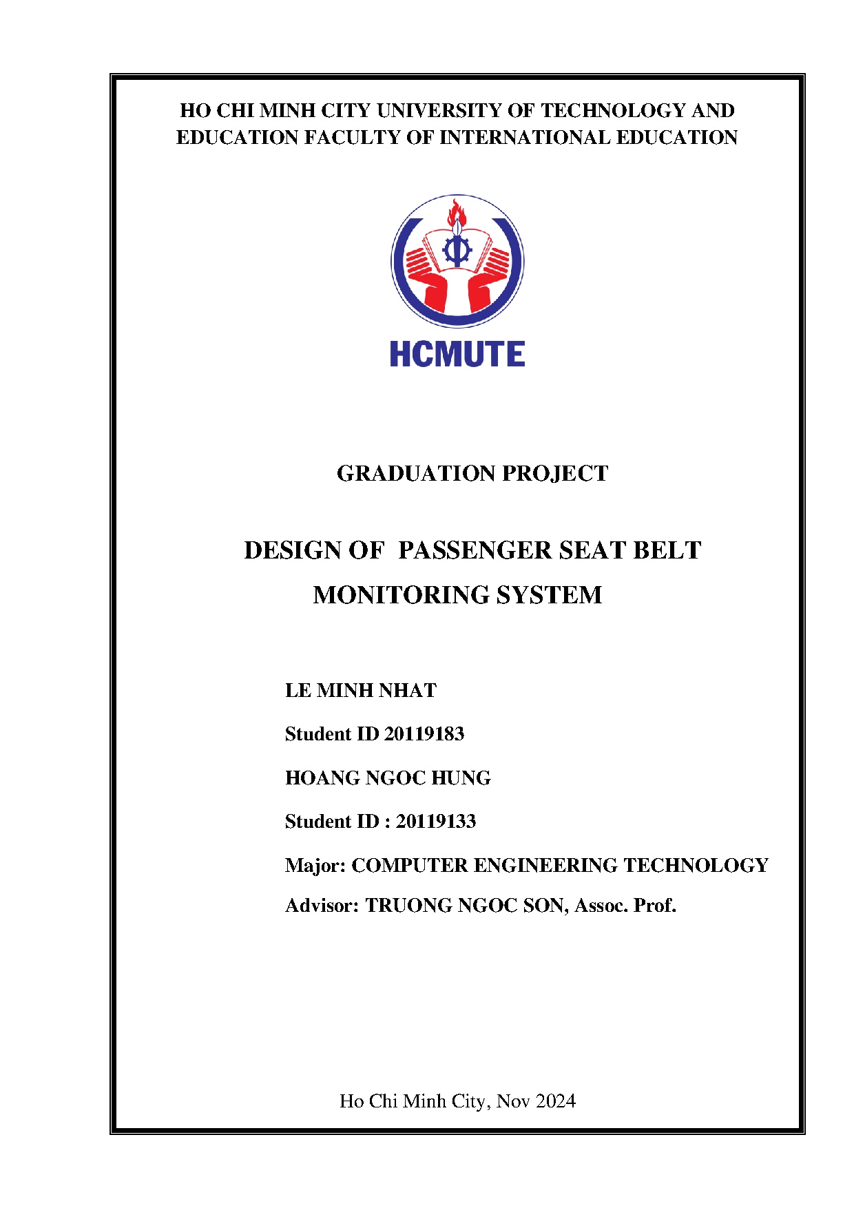 Đồ án tốt nghiệp - Design of passenger seat belt monitoring system