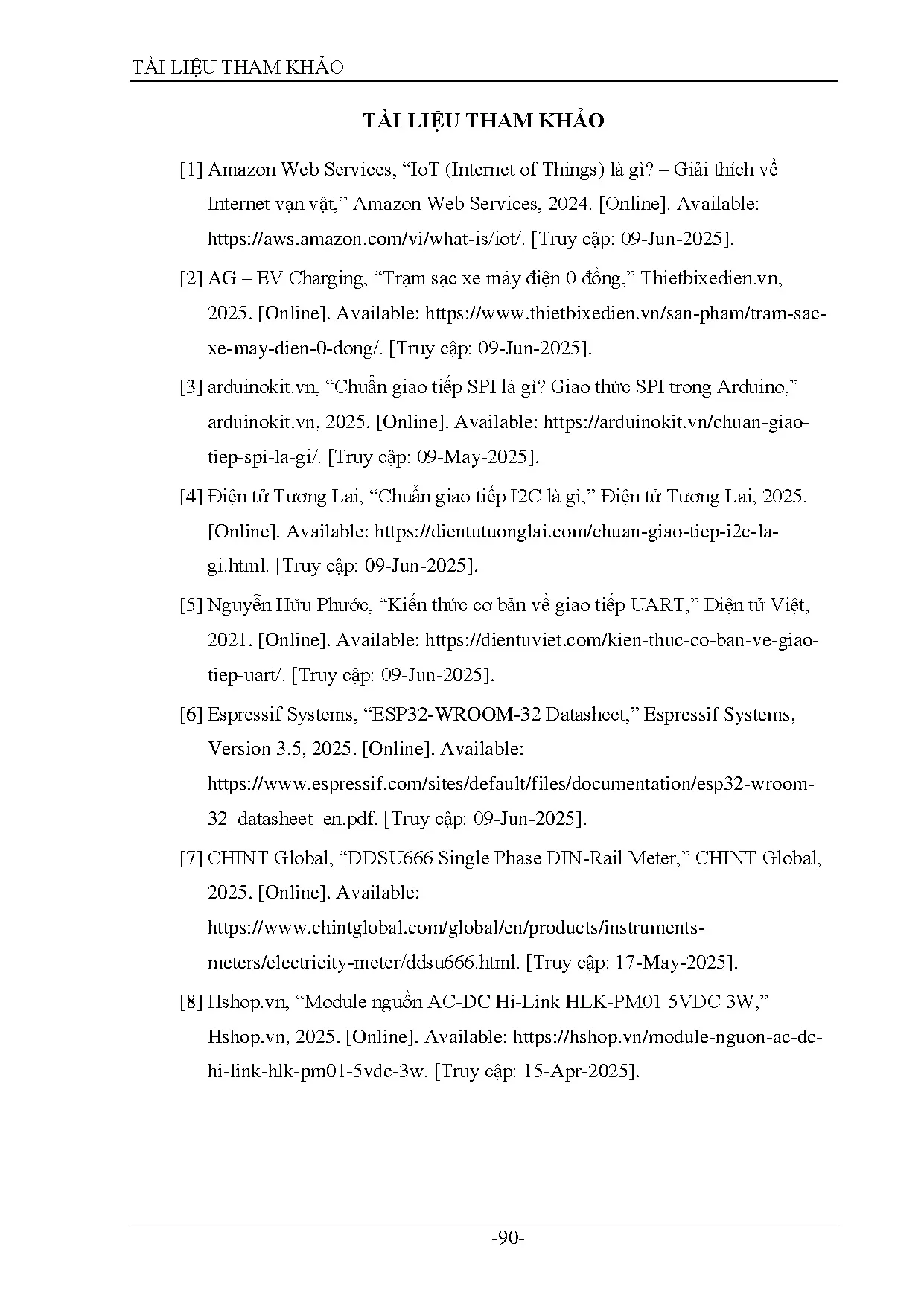 Đồ án tốt nghiệp - Thiết kế và thi công trụ sạc xe máy điện kết nối qua hệ thống IOT để điểu KVGSTĐT - Trang 106
