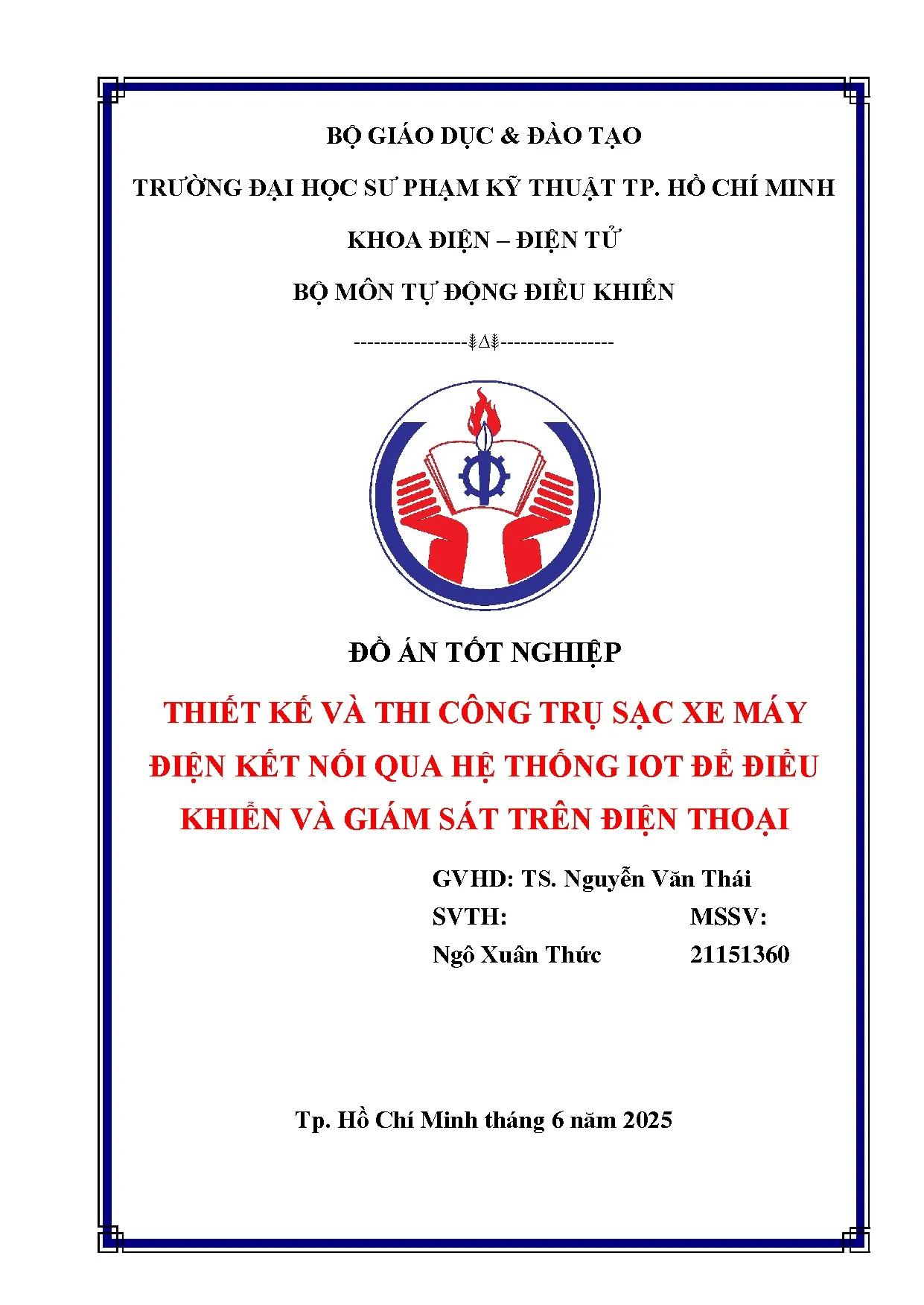 Đồ án tốt nghiệp - Thiết kế và thi công trụ sạc xe máy điện kết nối qua hệ thống IOT để điểu KVGSTĐT - Trang 2