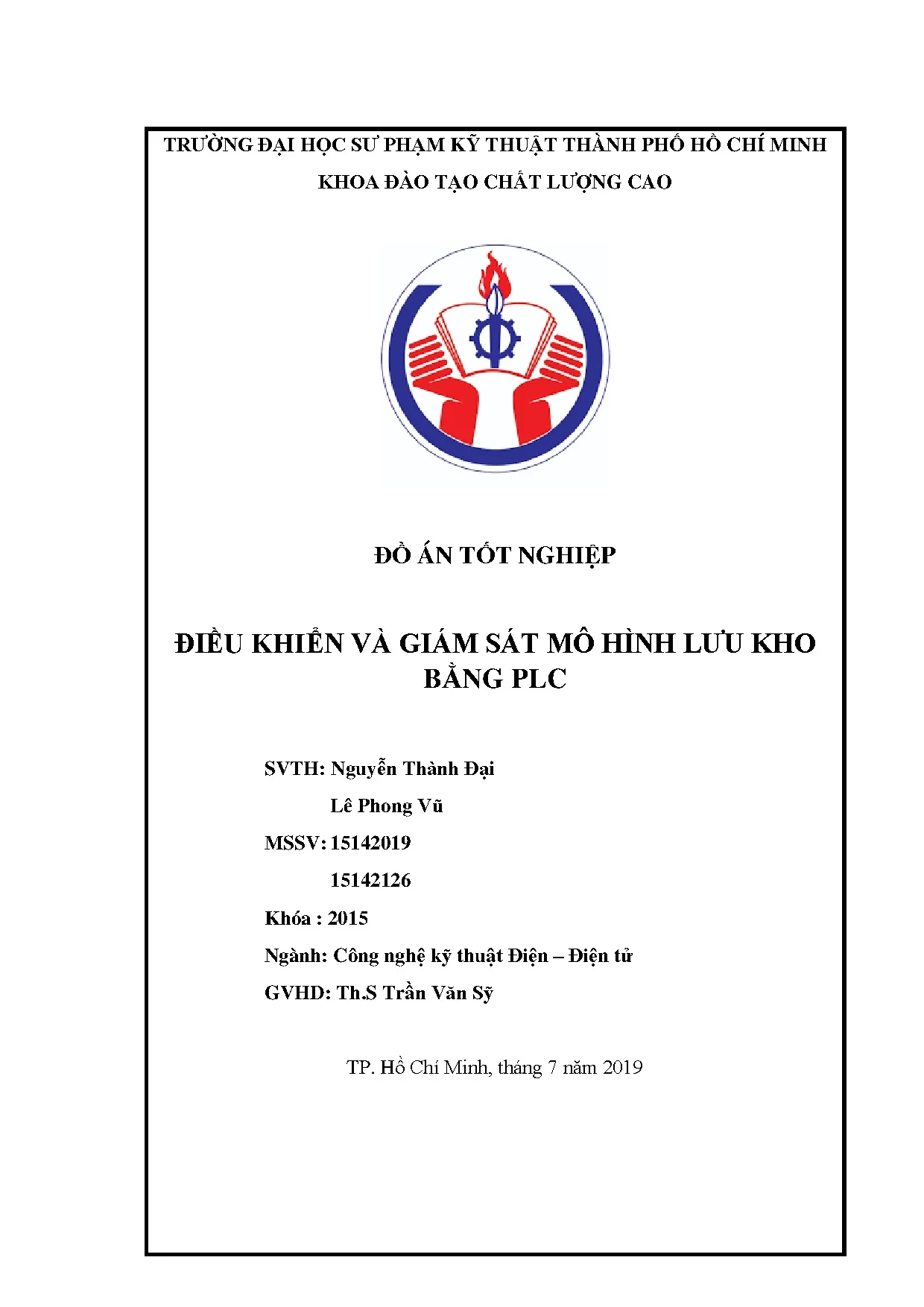 Đồ án tốt nghiệp - Điều khiển và giám sát mô hình lưu kho bằng PLC
