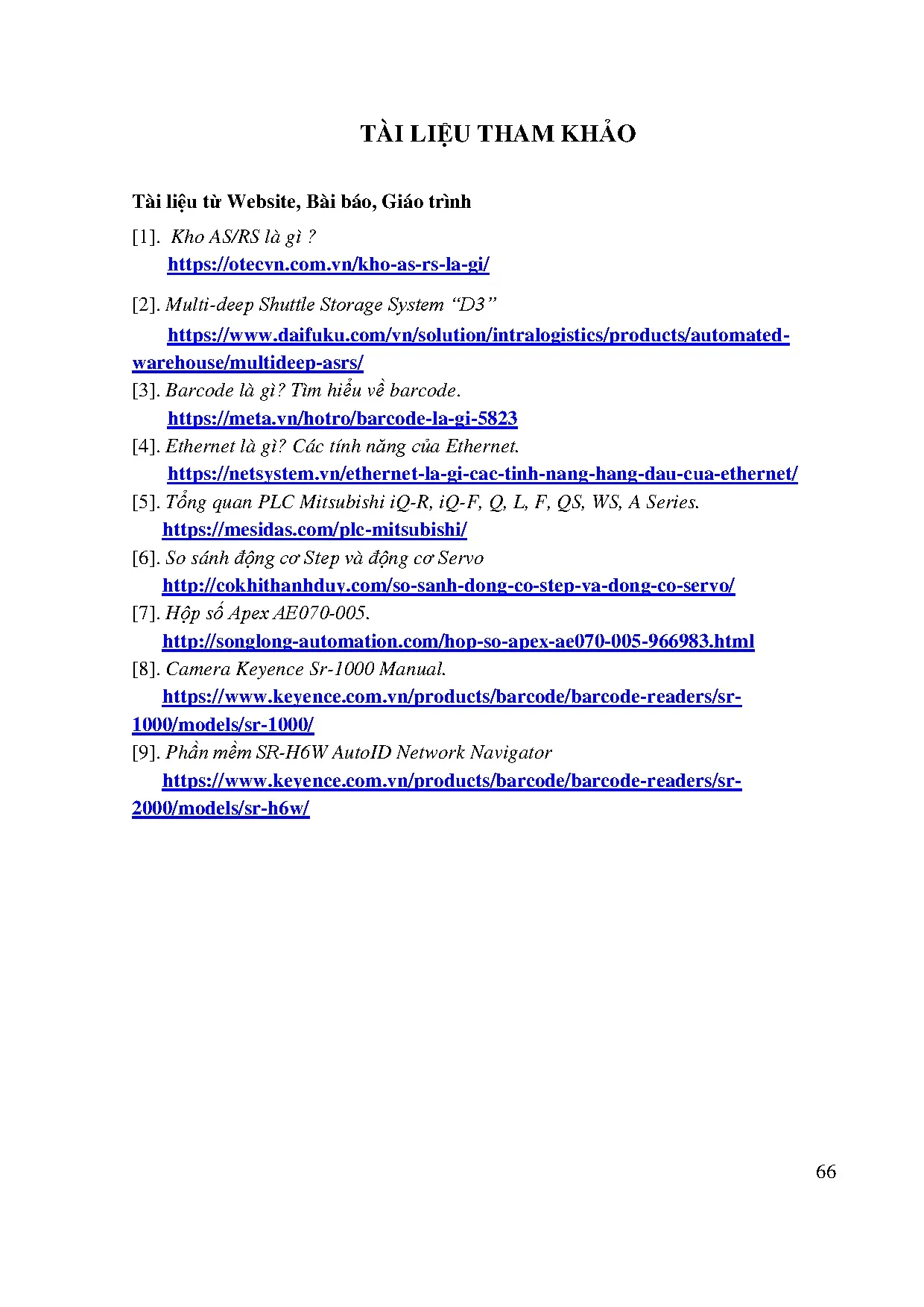 Đồ án tốt nghiệp - Điều khiển và giám sát mô hình lưu kho tự động phân loại sản phẩm bằng mã barcode - Trang 83
