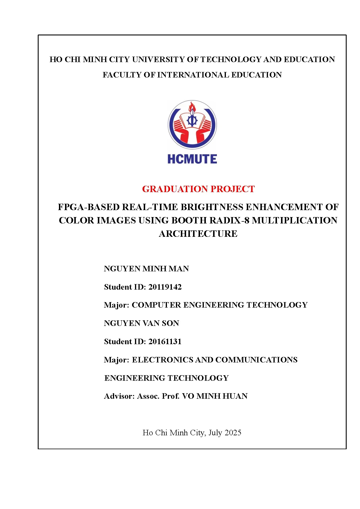 Đồ án tốt nghiệp - Fpga-based real-time brightness enhancement of color images using booth RMA