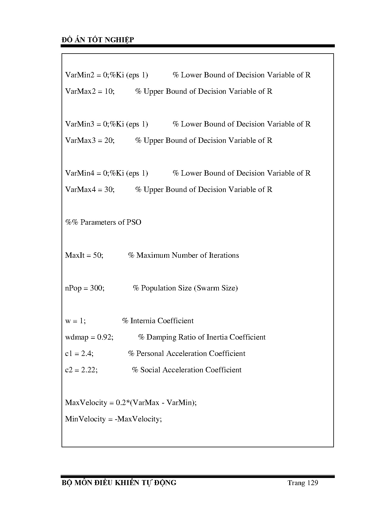 Đồ án tốt nghiệp - Tối ưu hóa điều khiển tuyến tính và phi tuyến cho hệ Pendubot áp dụng giải TBĐTM - Trang 158