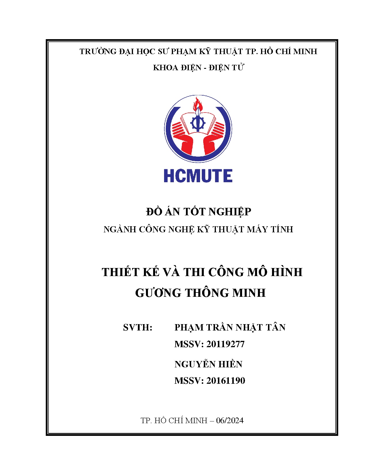 Đồ án tốt nghiệp - Thiết kế và thi công mô hình gương thông minh