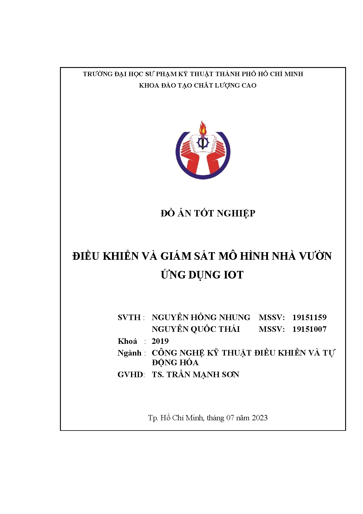 Đồ án tốt nghiệp - Điều khiển và giám sát mô hình nhà vườn ứng dụng Iot