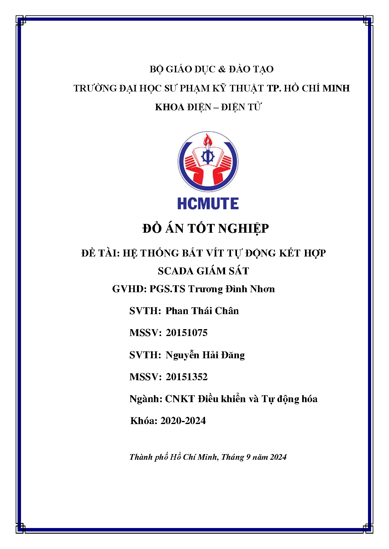 Đồ án tốt nghiệp - Hệ thống bắt vít tự động kết hợp Scada giám sát