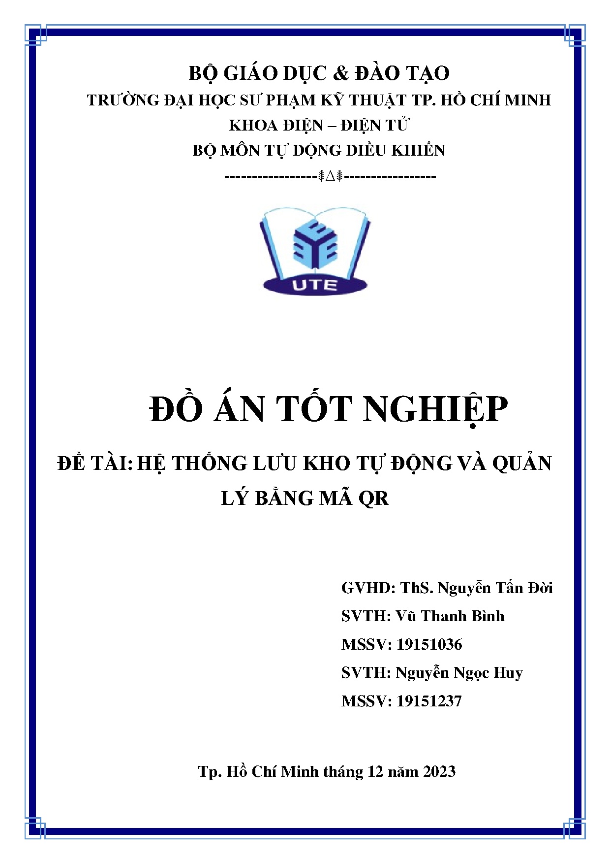 Đồ án tốt nghiệp - Hệ thống lưu kho tự động và quản lý bằng mã QR