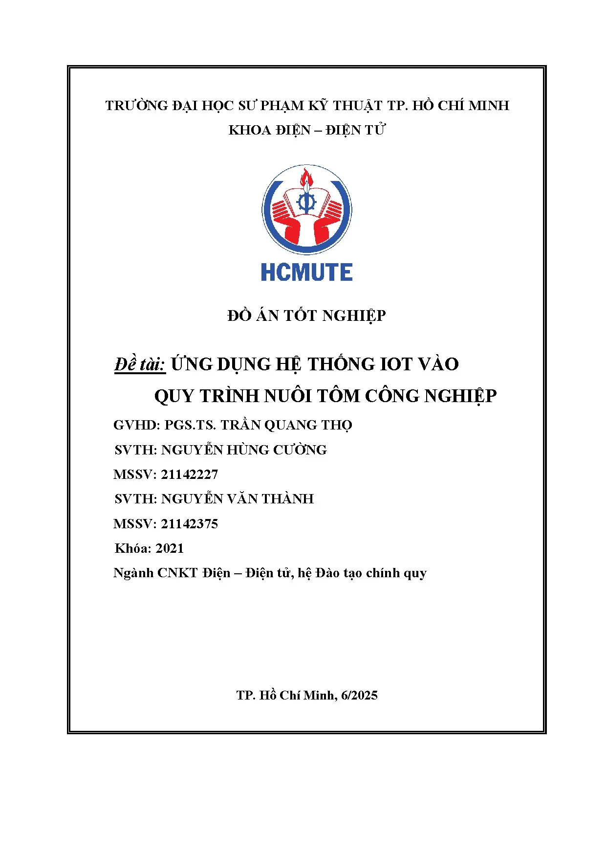 Đồ án tốt nghiệp - Ứng dụng hệ thống IOT vào quy trình nuôi tôm công nghiệp - Trang 2