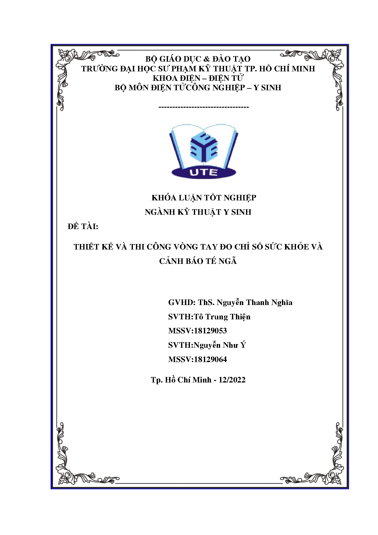 Đồ án tốt nghiệp - Thiết kế và thi công vòng tay đo chỉ số sức khỏe và cảnh báo té ngã