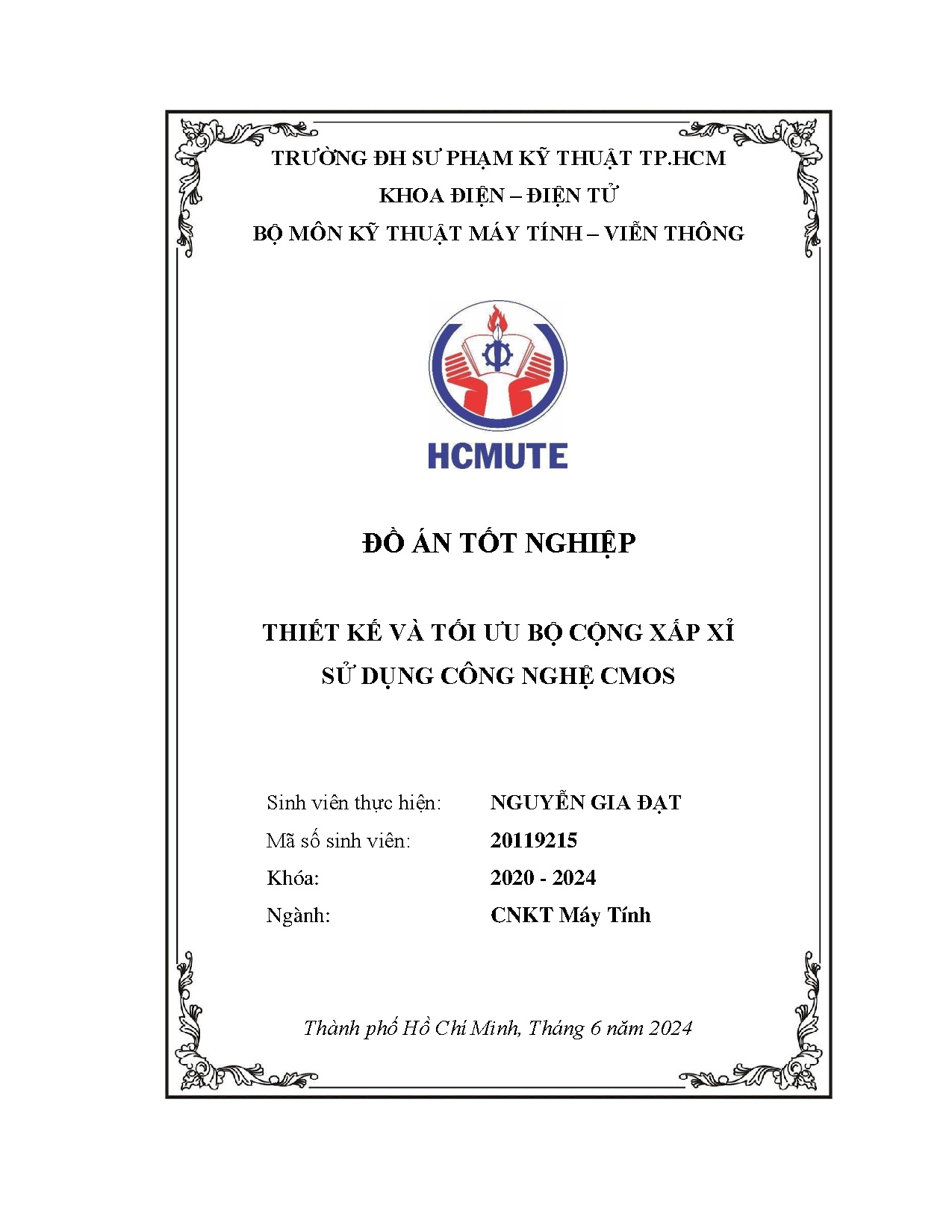 Đồ án tốt nghiệp - Thiết kế và tối ưu bộ cộng xấp xỉ sử dụng công nghệ Cmos