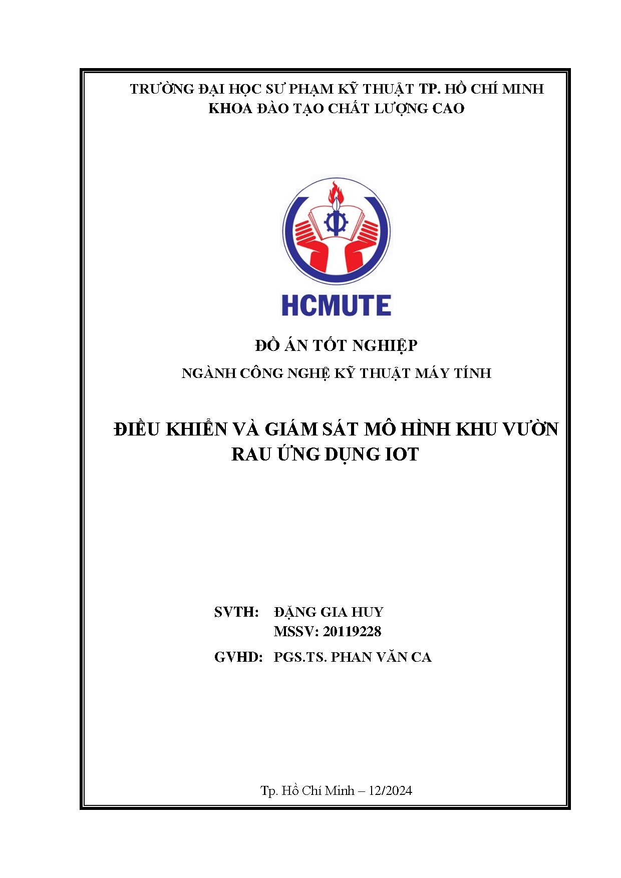 Đồ án tốt nghiệp - Điều khiển và giám sát mô hình khu vườn rau ứng dụng IOT
