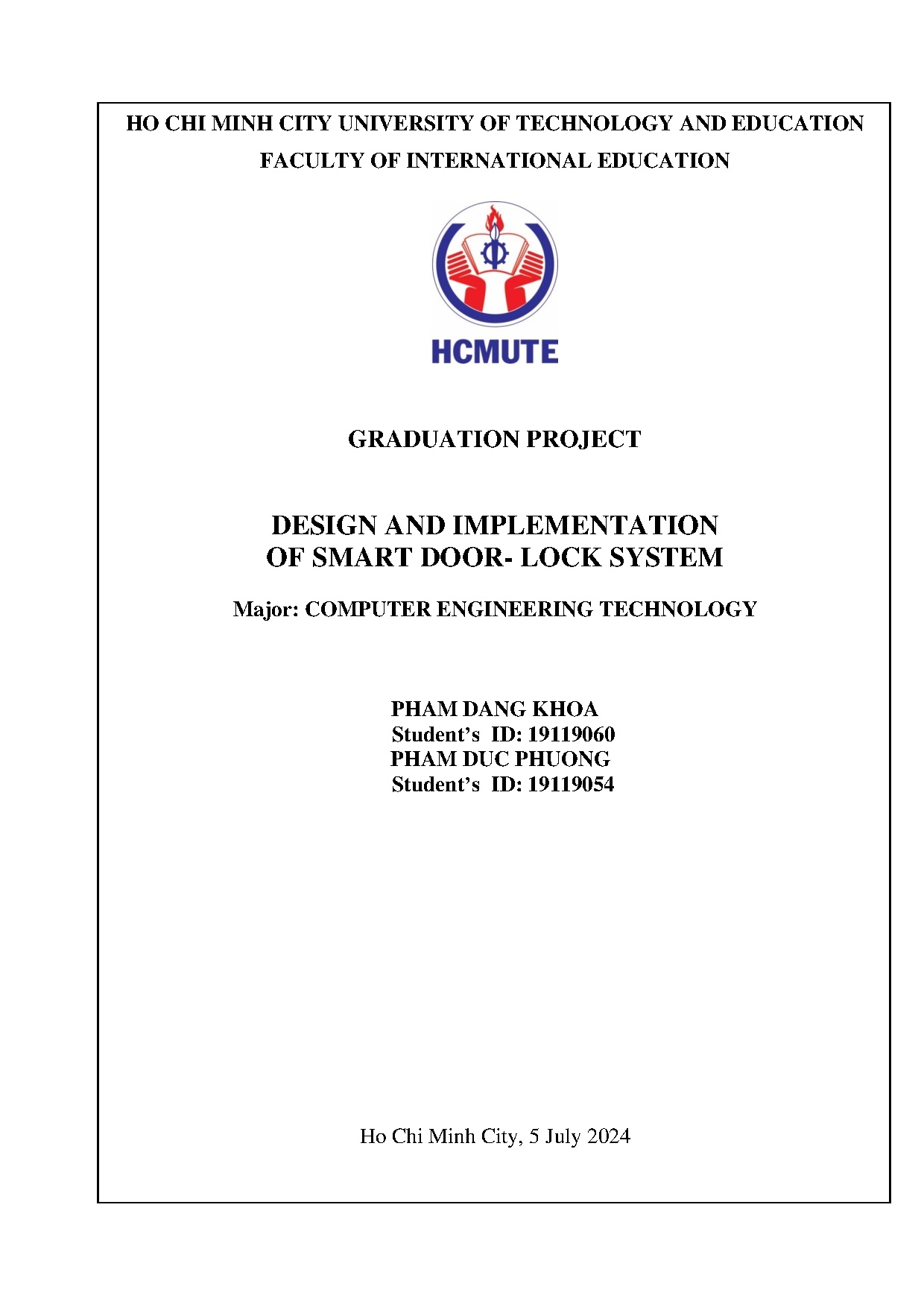 Đồ án tốt nghiệp - Design and implementation of smart door-lock system