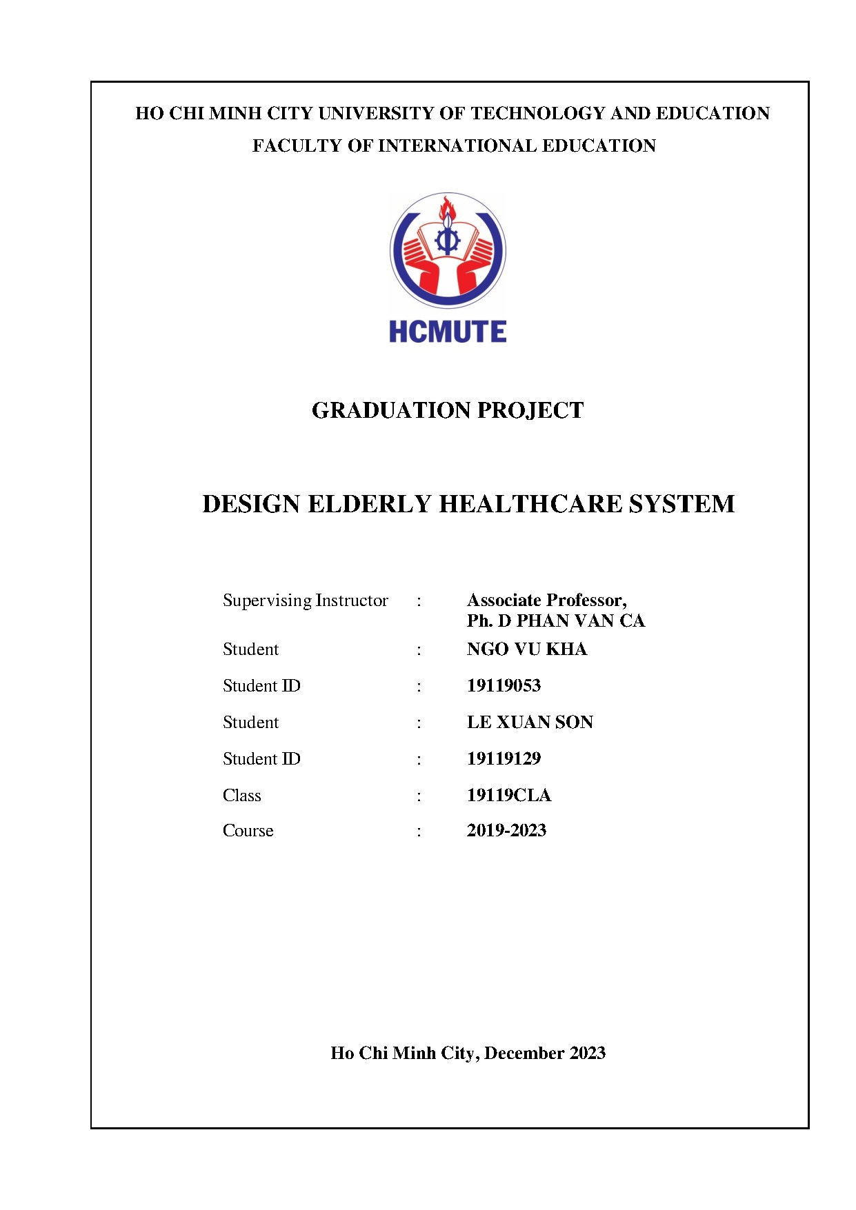 Đồ án tốt nghiệp - Design elderly healthcare system