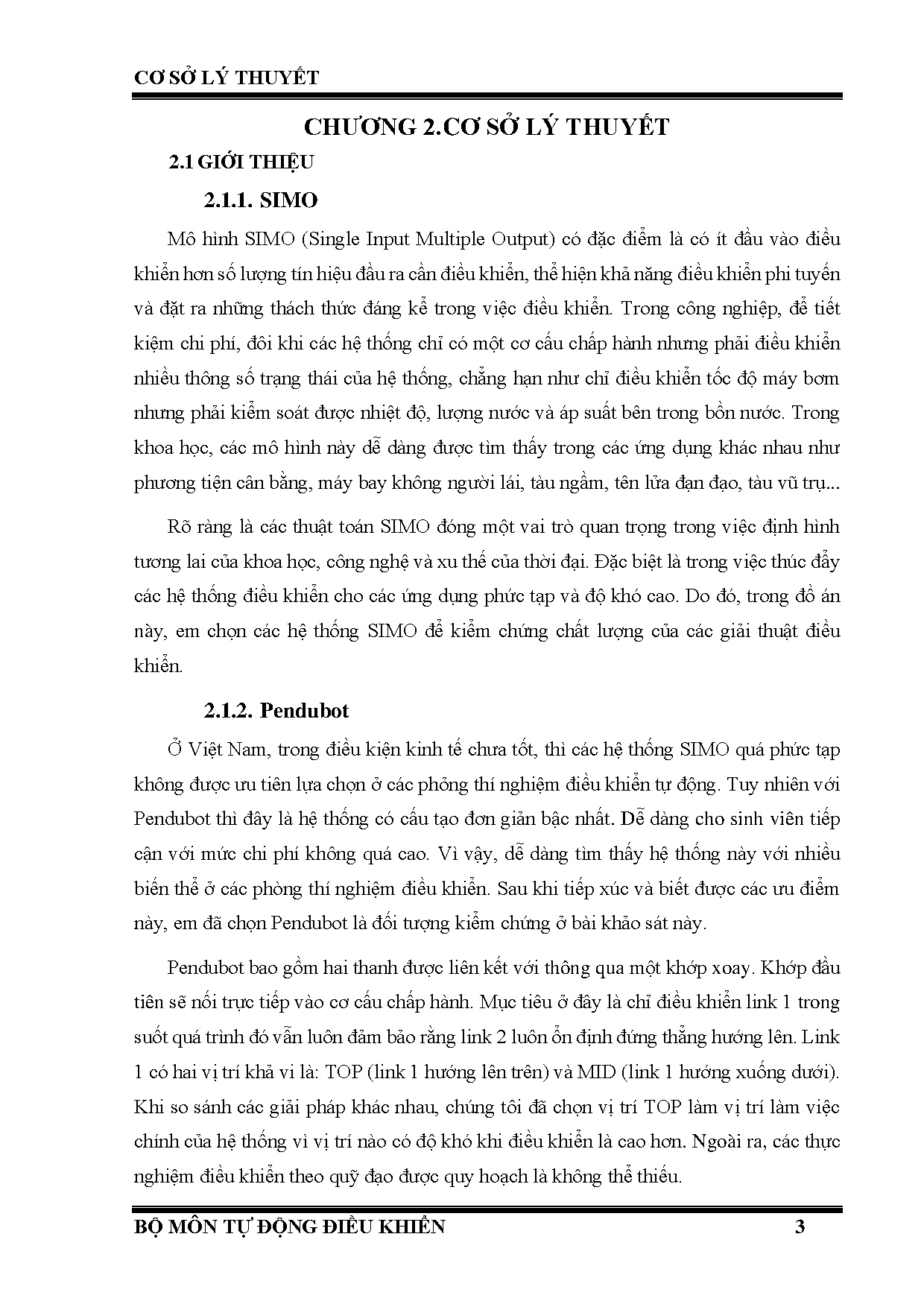 Đồ án tốt nghiệp - So sánh các phương pháp điều khiển bám quỹ đạo cho Pendubot - Trang 23