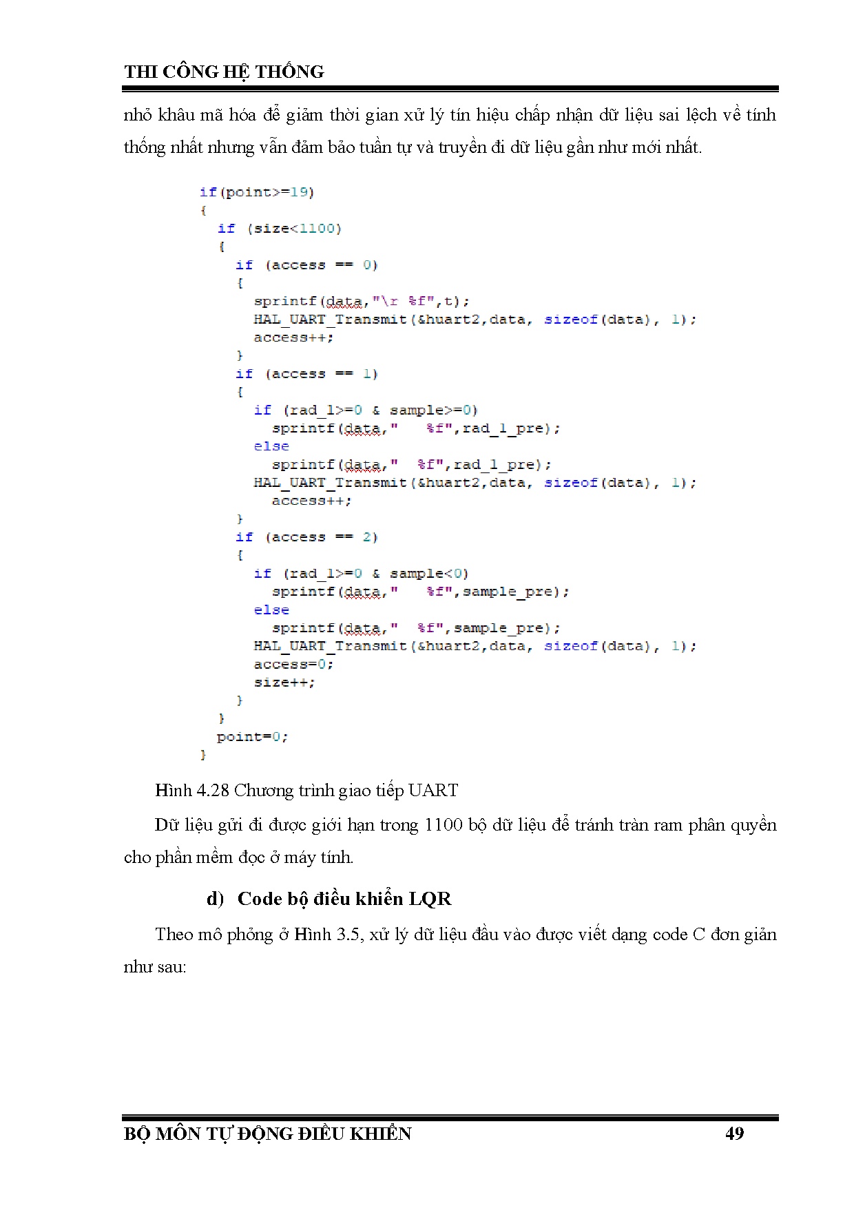 Đồ án tốt nghiệp - So sánh các phương pháp điều khiển bám quỹ đạo cho Pendubot - Trang 69