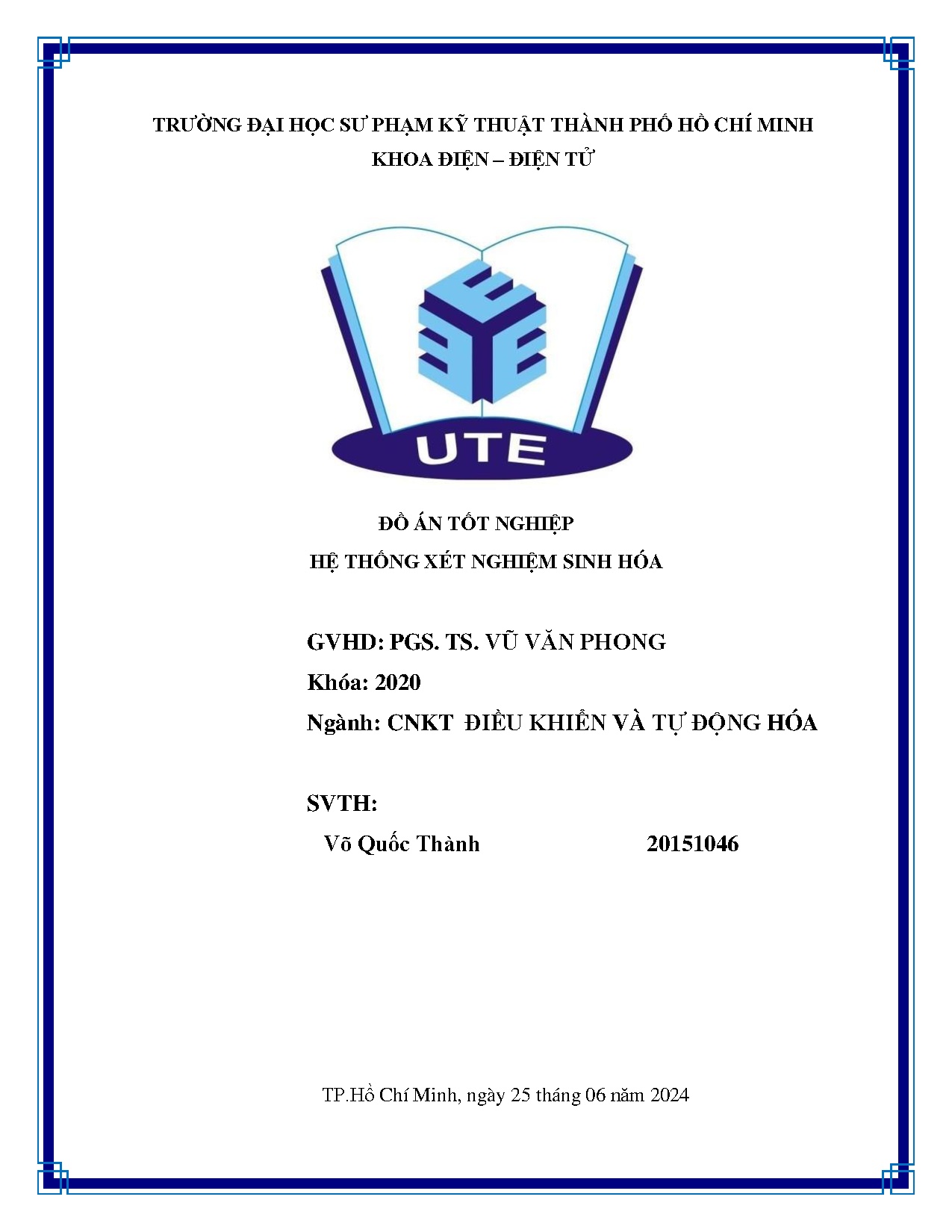 Đồ án tốt nghiệp - Hệ thống xét nghiệm sinh hóa
