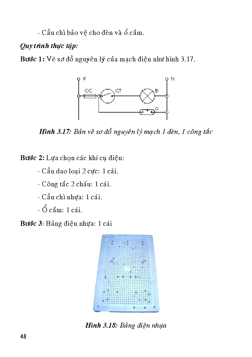 Giáo trình thực tập điện cơ bản (HCMUTE) - Trang 47