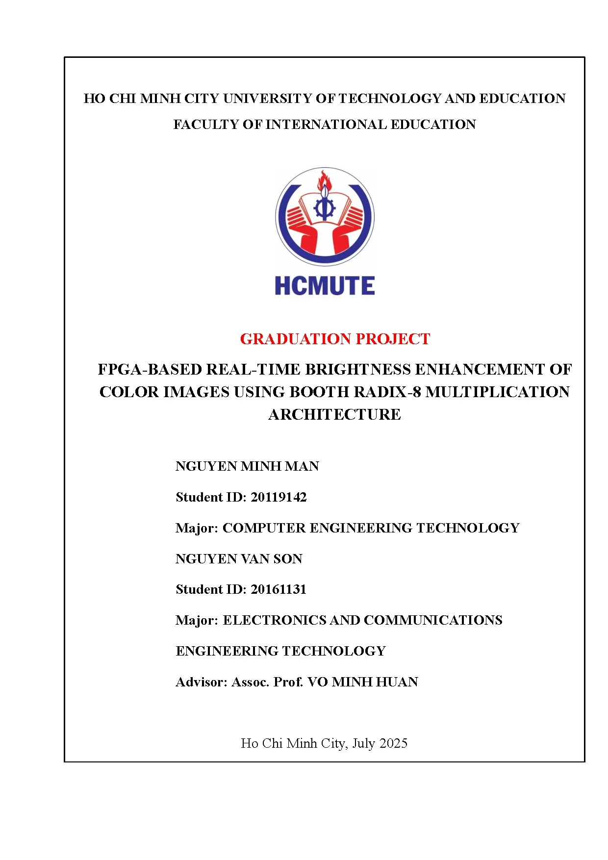 Đồ án tốt nghiệp - Fpga-based real-time brightness enhancement of color images using booth RMA - Trang 2