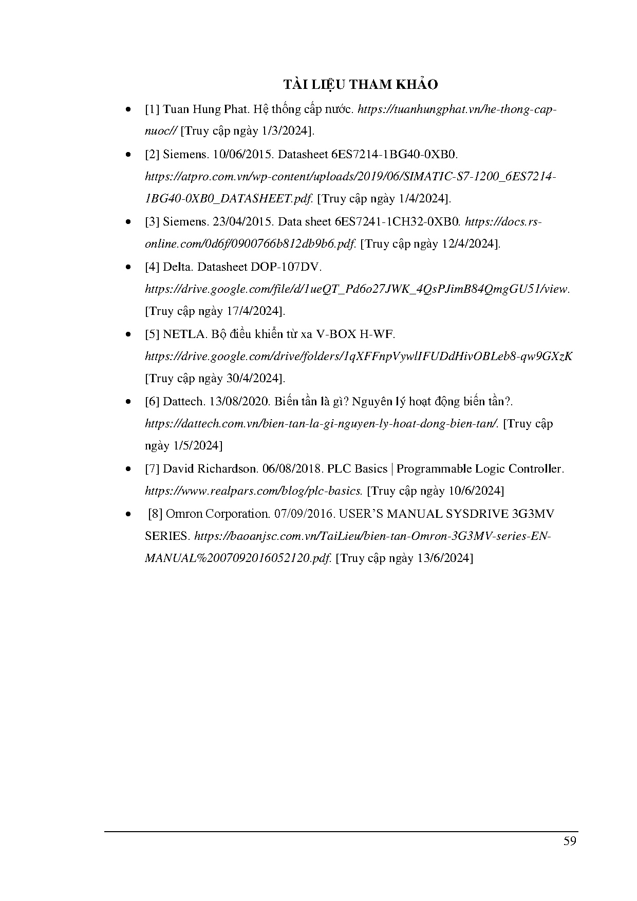 Đồ án tốt nghiệp - Mô hình hệ thống điều khiển tự động và giám sát ổn định áp suất cho trạm cấp nước - Trang 81