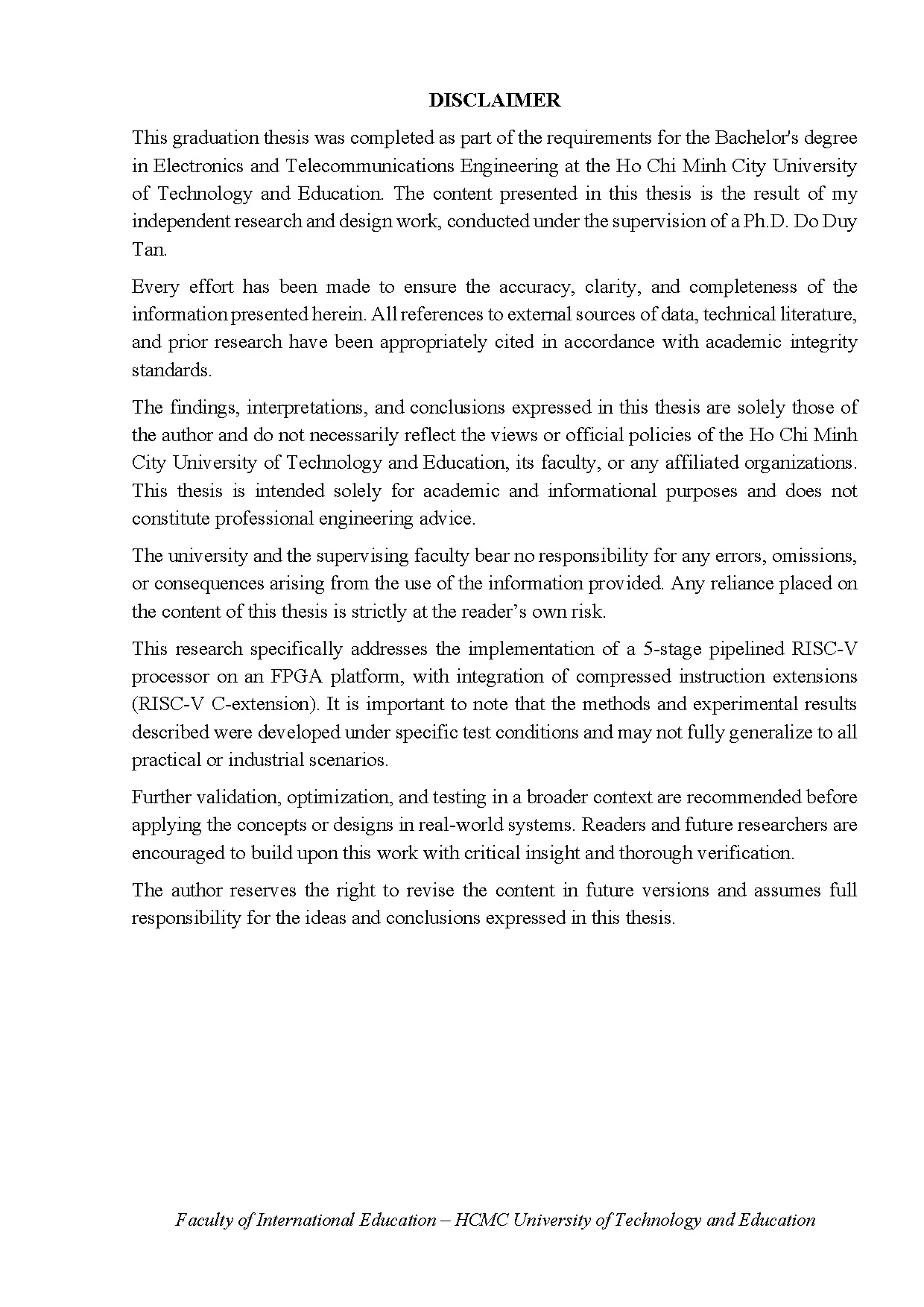 Đồ án tốt nghiệp - Design and performance evaluation of Risc-V processor with compressed I - Trang 2