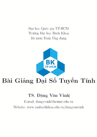 Bài giảng đại số tuyến tính của Đại học Bách khoa
