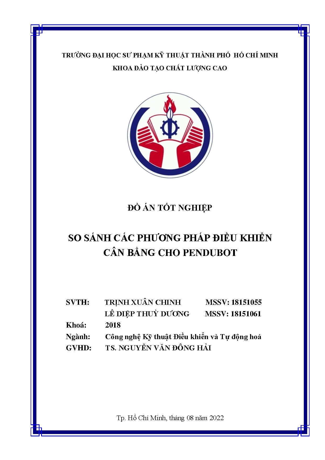 Đồ án tốt nghiệp - So sánh các phương pháp điều khiển cân bằng cho Pendubot