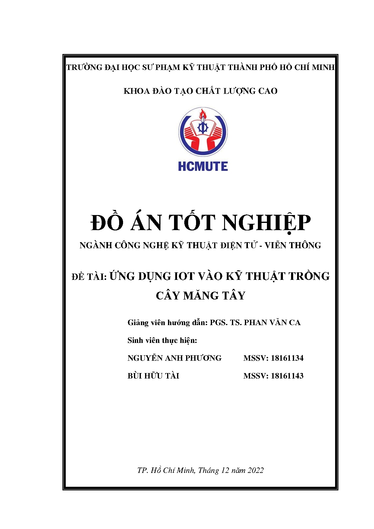 Đồ án tốt nghiệp - Ứng dụng Iot vào kỹ thuật trồng cây măng tây