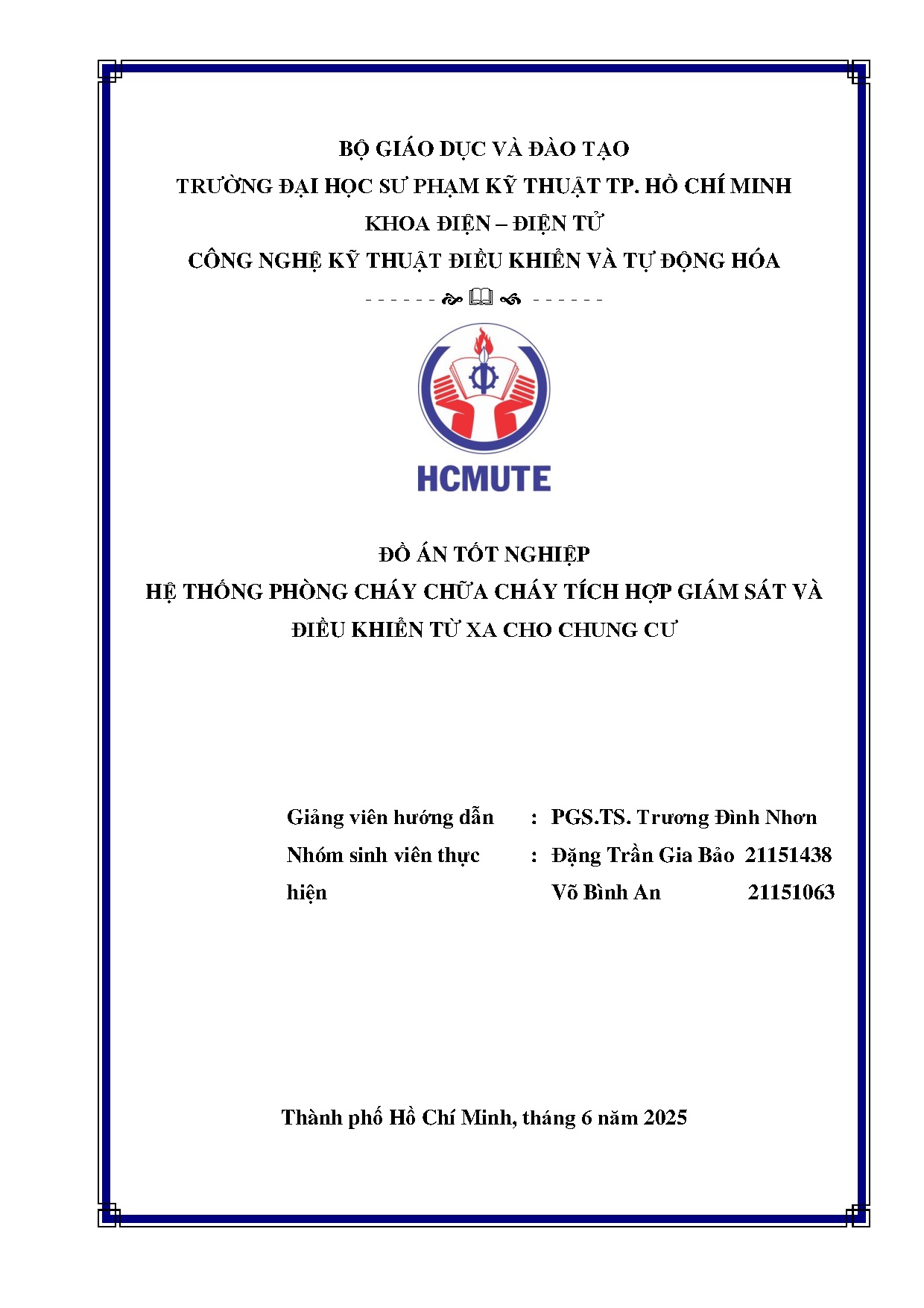 Đồ án tốt nghiệp - Hệ thống phòng cháy chữa cháy tích hợp giám sát và điều khiển từ xa cho chung cư