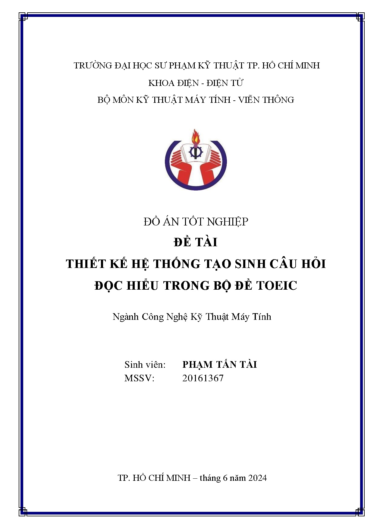 Đồ án tốt nghiệp - Thiết kế hệ thống tạo sinh câu hỏi đọc hiểu trong bộ đề Toeic