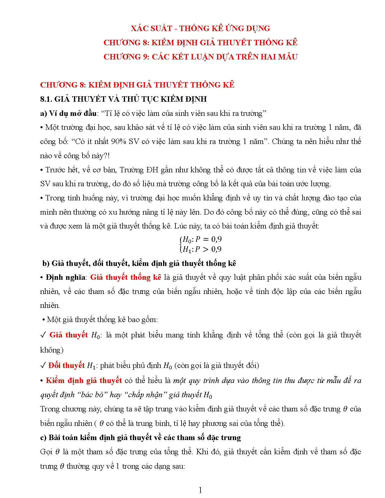 Tóm tắt kiến thức và bt chương 8, 9