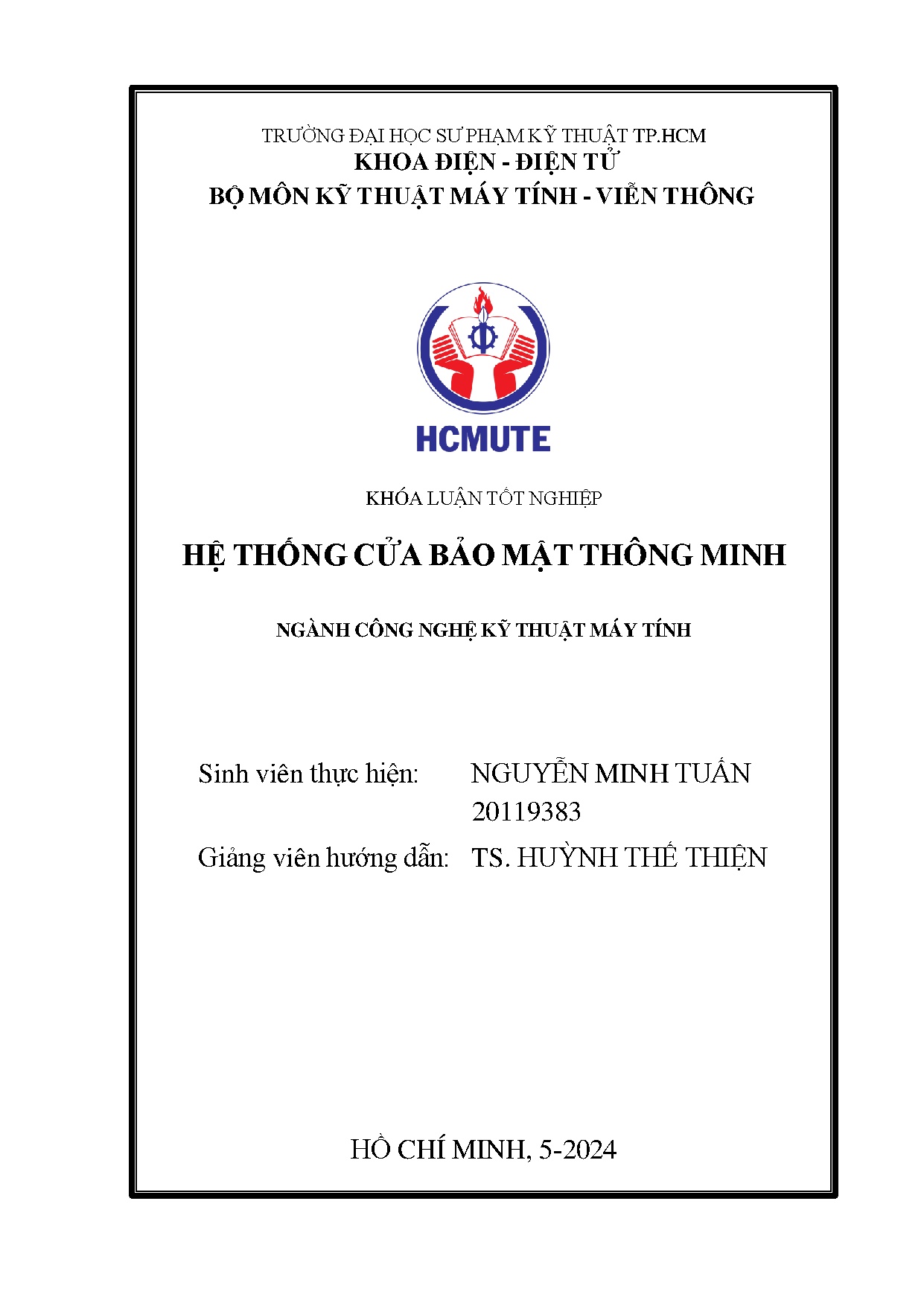 Đồ án tốt nghiệp - Hệ thống cửa bảo mật thông minh