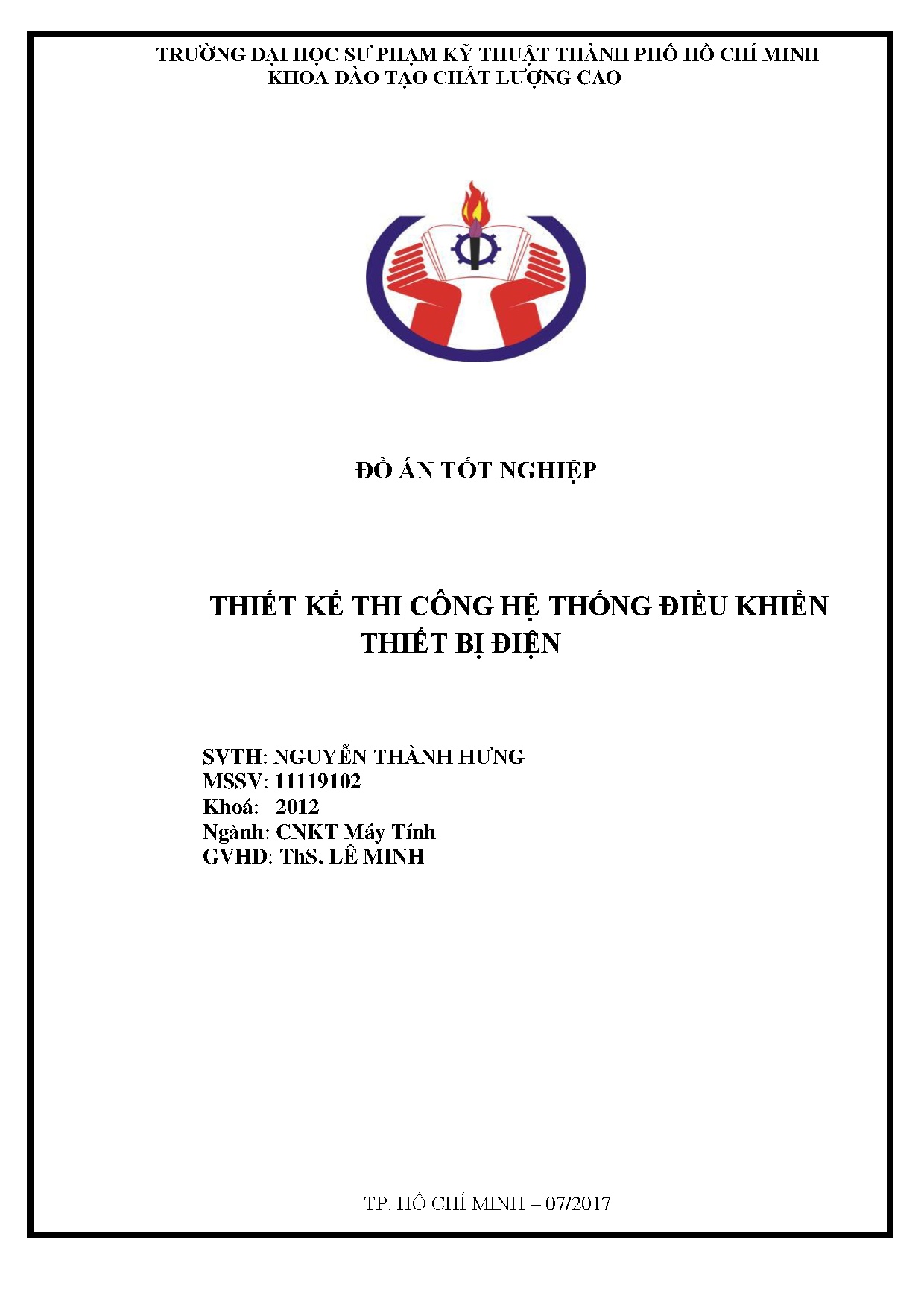 Đồ án tốt nghiệp - Thiết kế thi công hệ thống điều khiển thiết bị điện