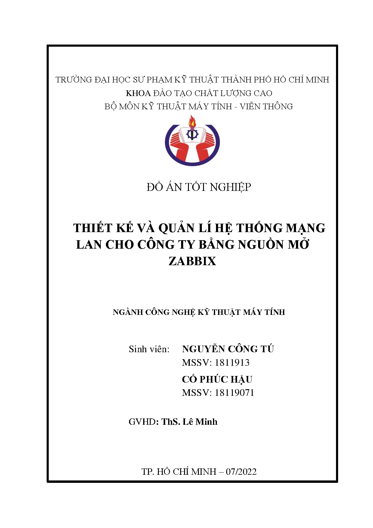 Đồ án tốt nghiệp - Thiết kế và quản lí hệ thống mạng Lan cho công ty bằng nguồn mở Zabbix